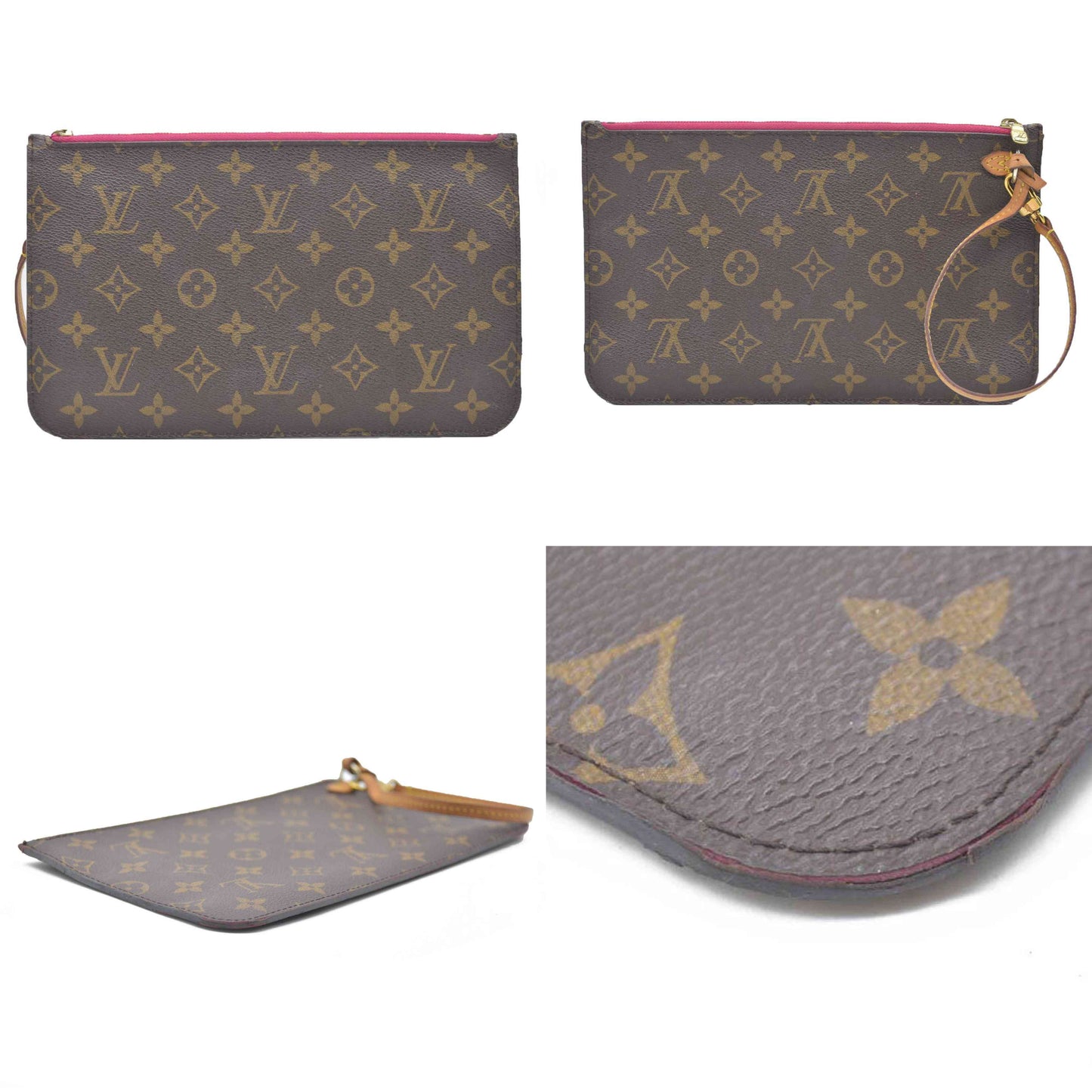 $600 Louis Vuitton  Monogram Neo Neverfull GM MM Pochette Fuchsia AR5105