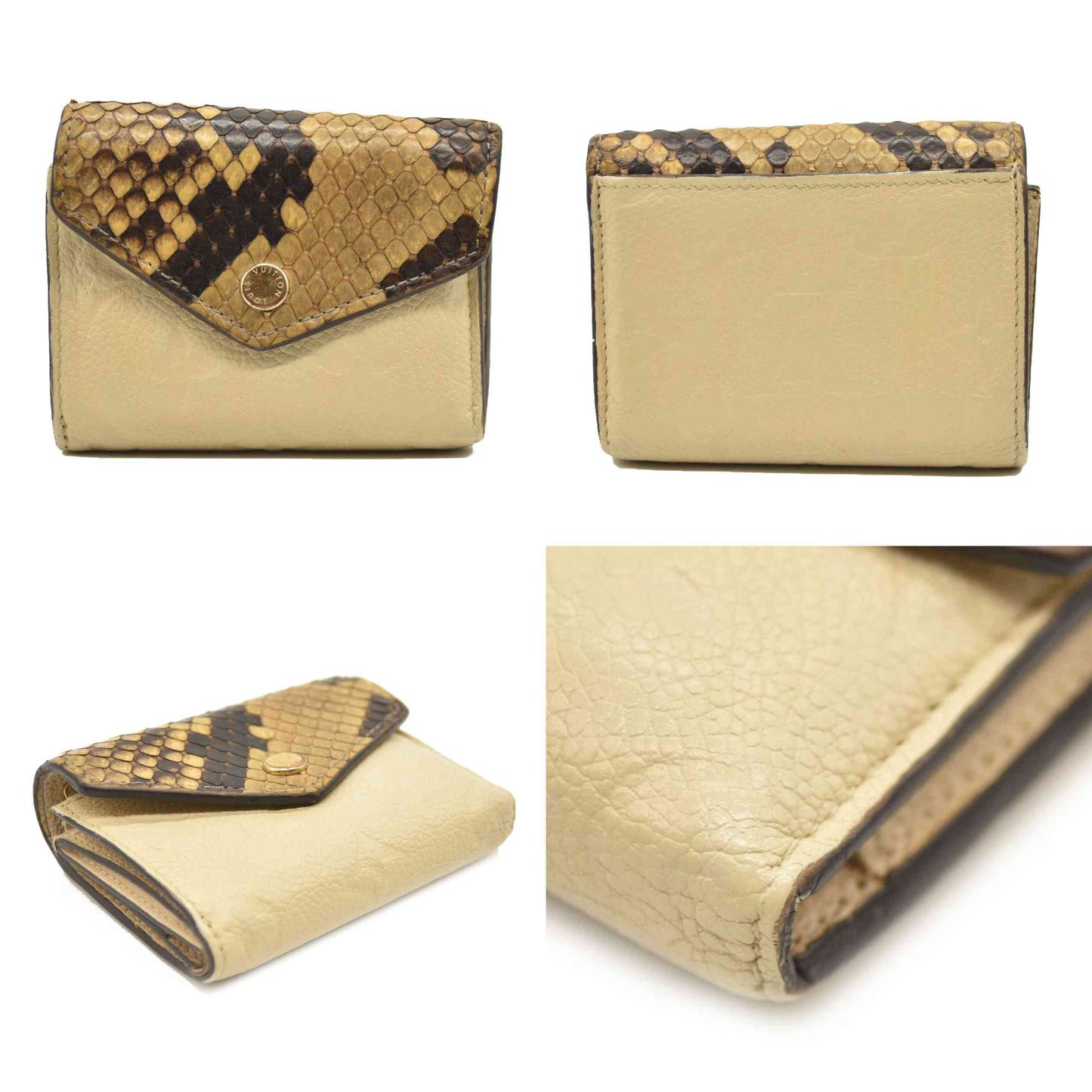 LOUIS VUITTON Snakeskin Empreinte Zoe Wallet Beige