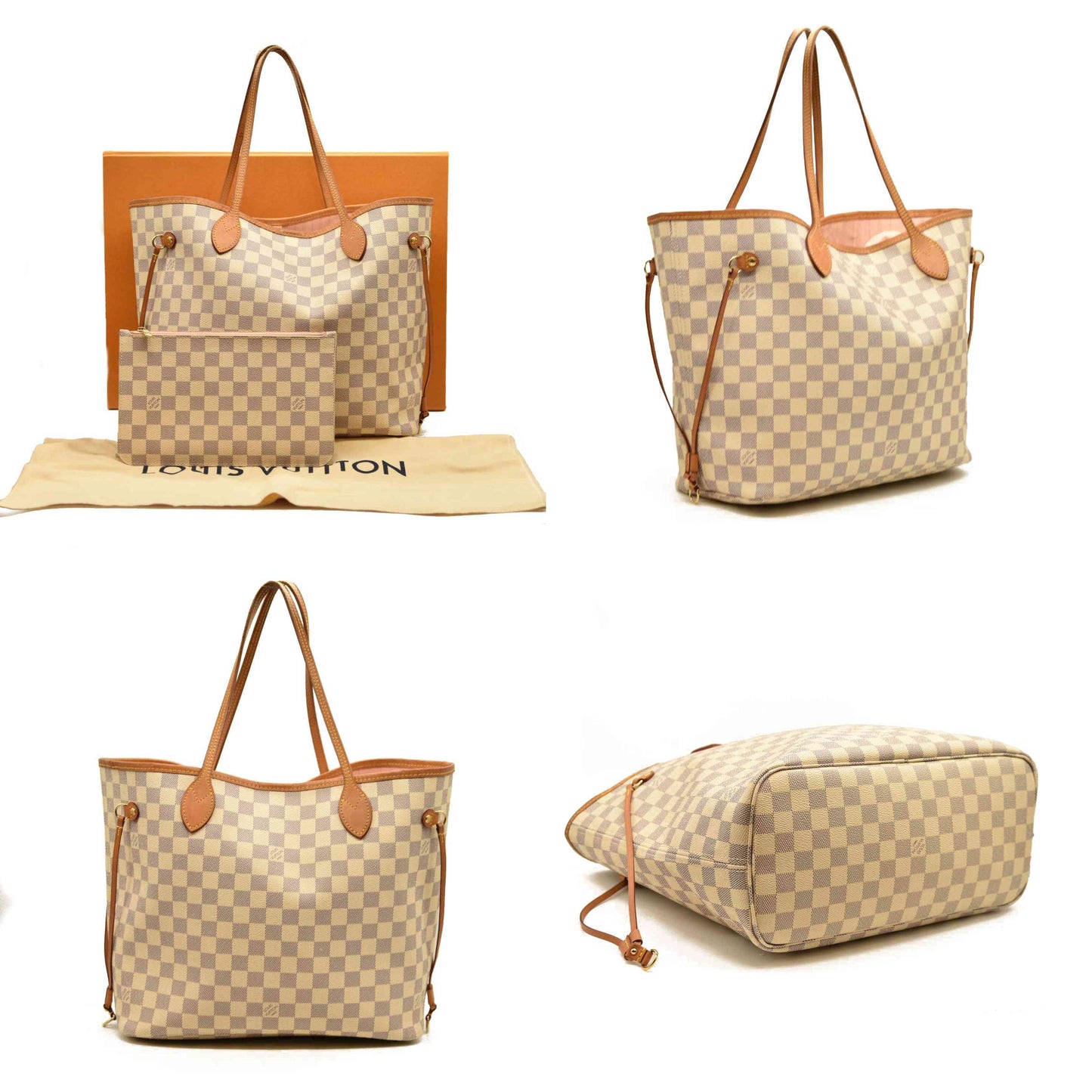 Louis Vuitton  Damier Azur Neo Neverfull MM Rose Ballerine RFID