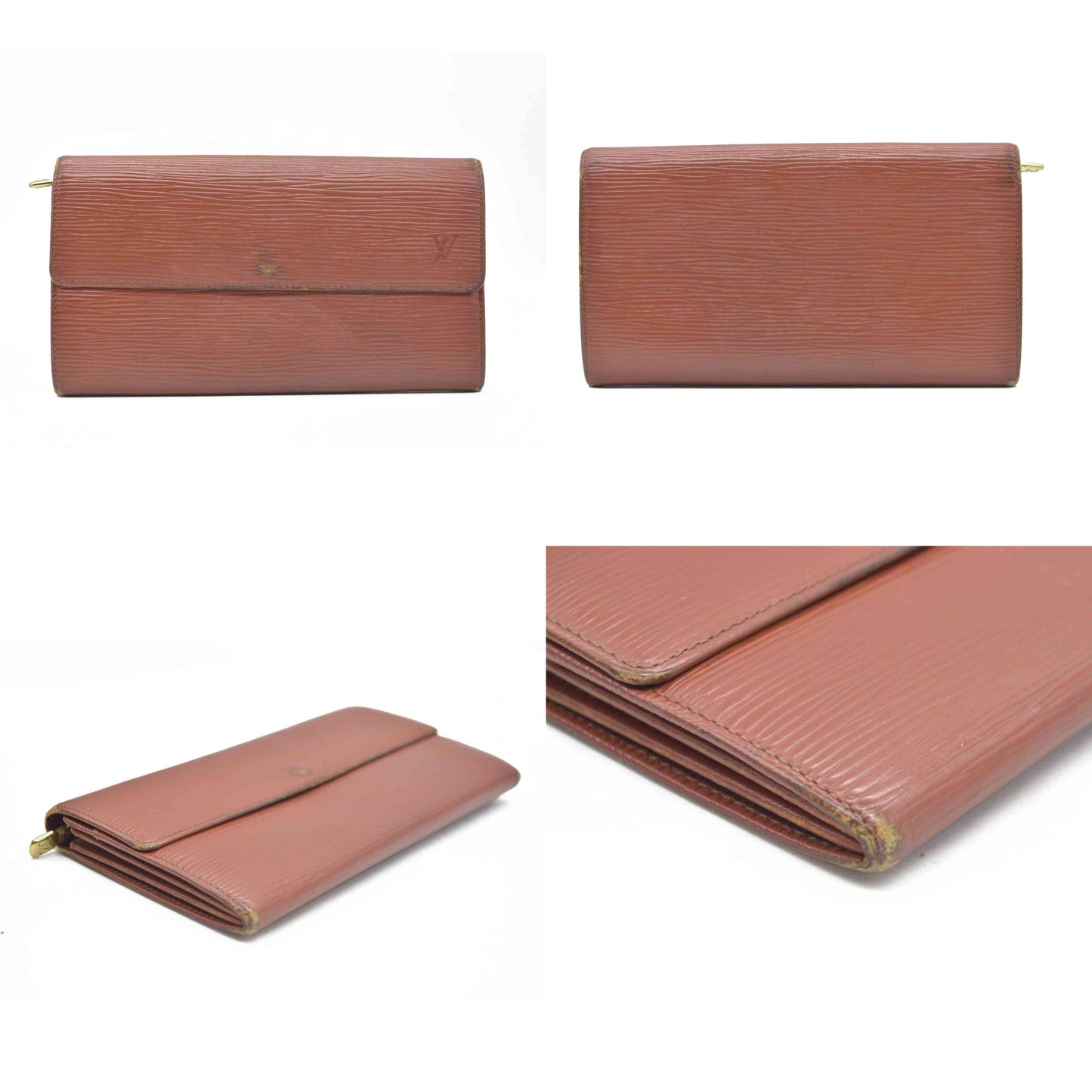 $805 Louis Vuitton Epi Porte Feuille Sarah Leather Long Bifold Wallet CA0975
