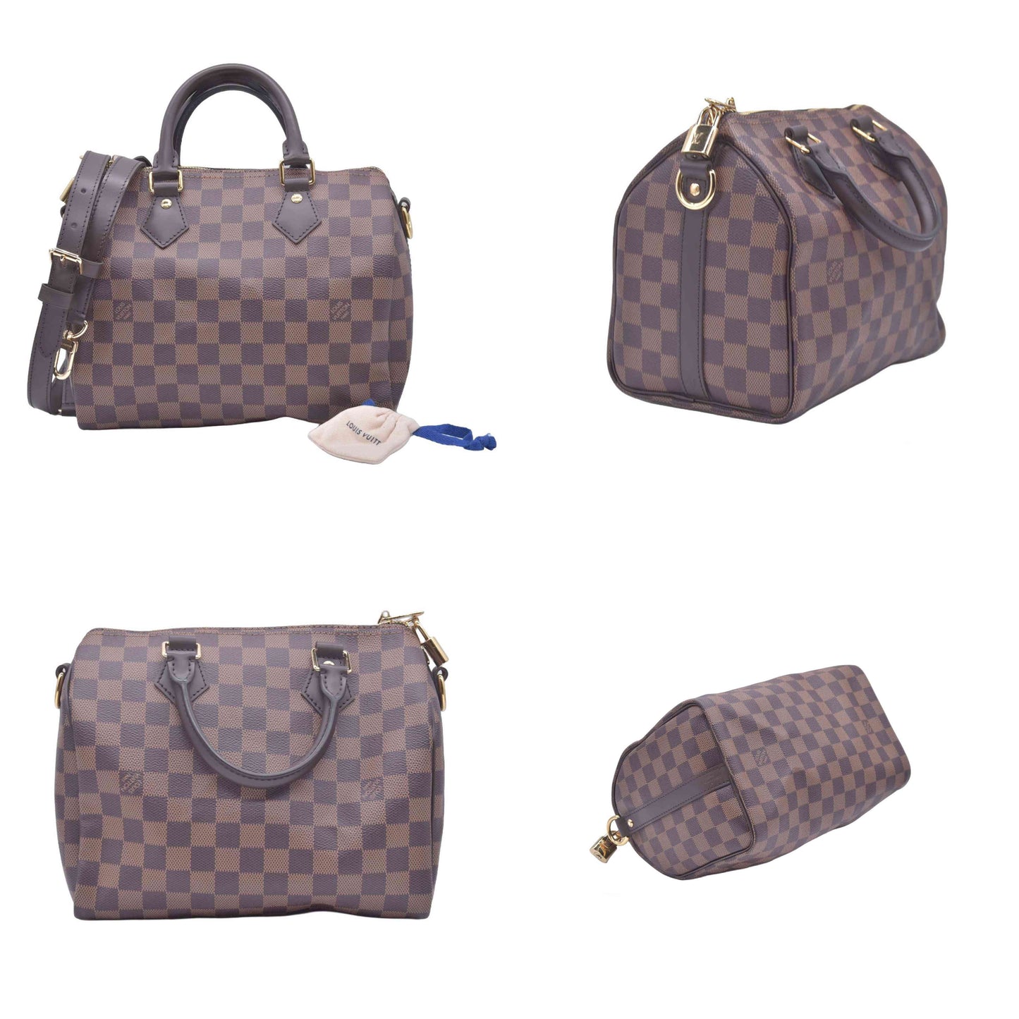$1980 Louis Vuitton Damier Ebene Speedy Bandouliere 25 RFID