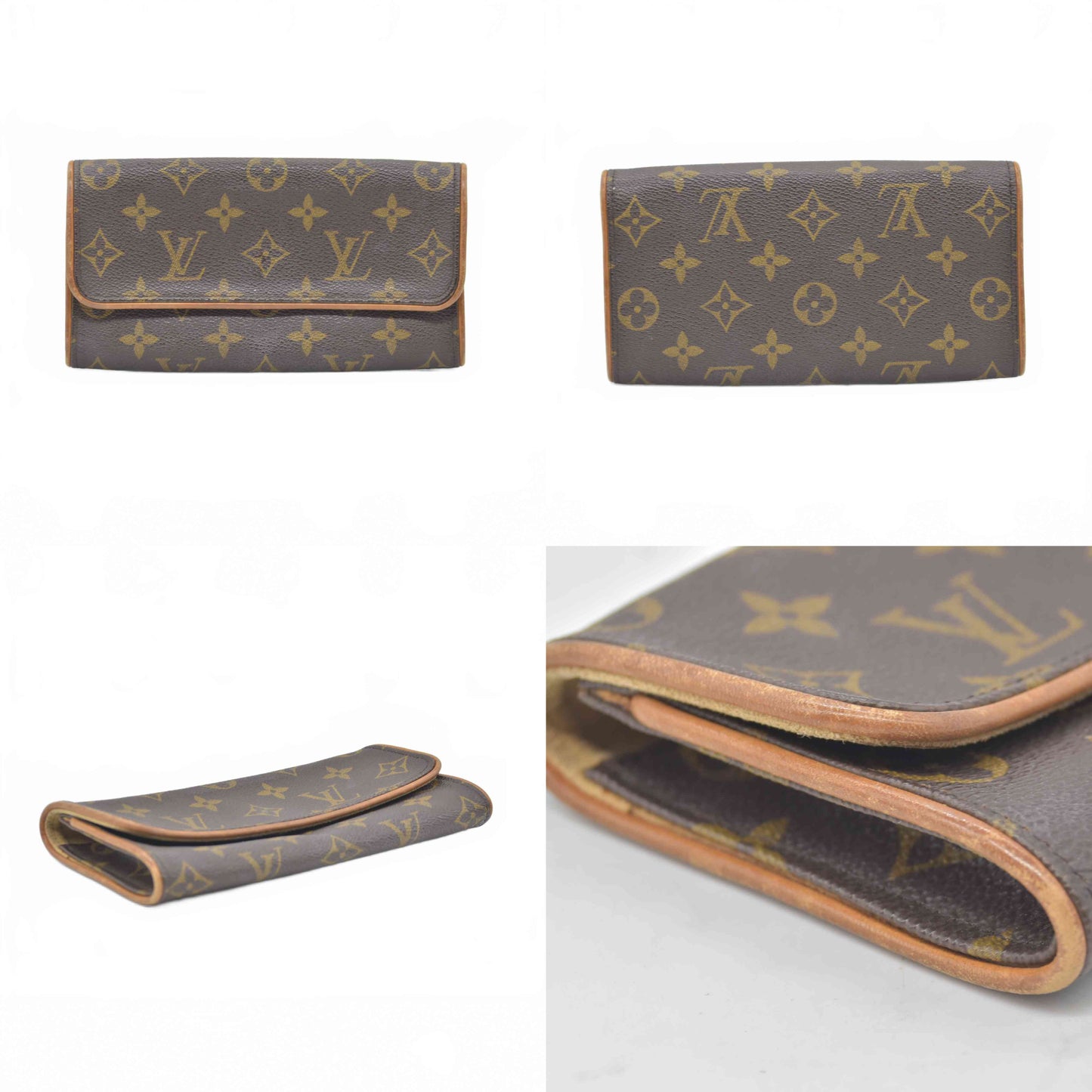 $595 2000 Louis Vuitton Monogram Pochette Twin PM Shoulder Pouch CA0050