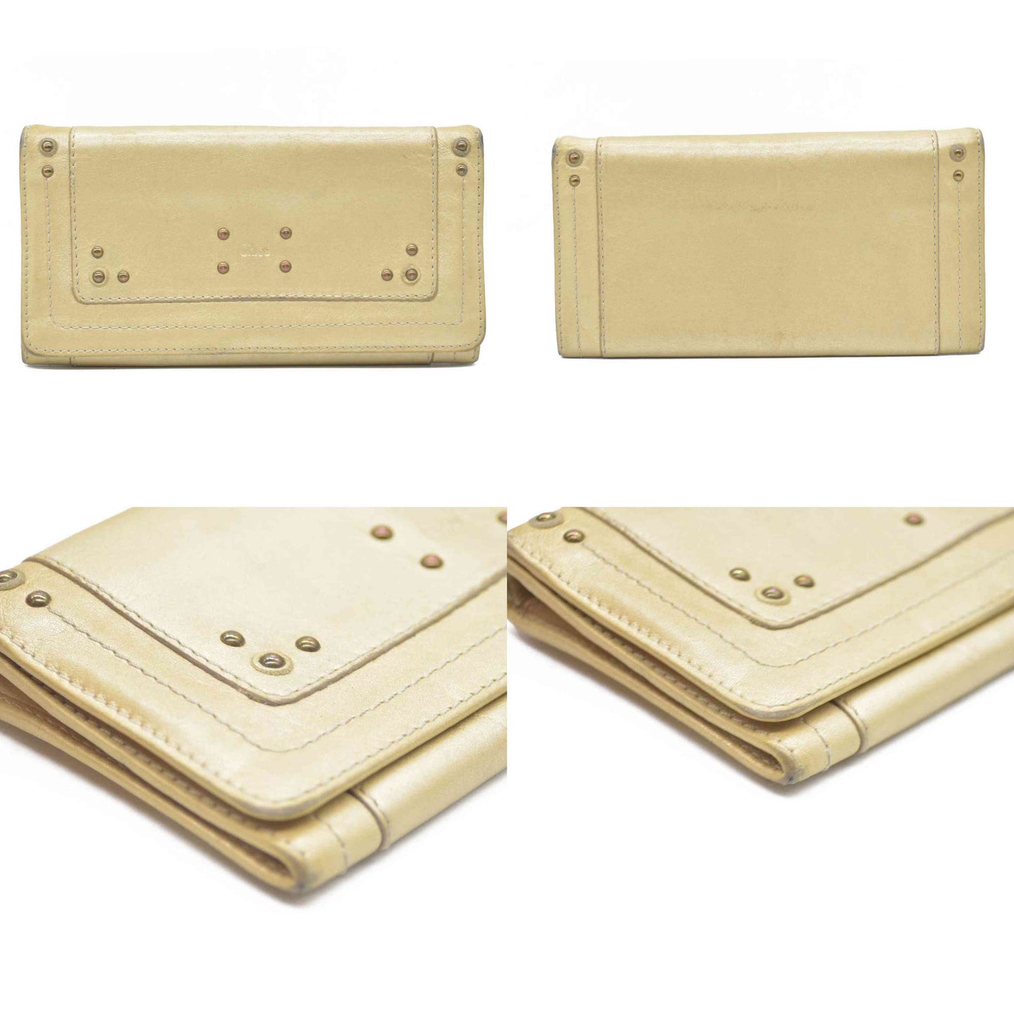 Chloe Paddington Leather Long Bifold Wallet Gold