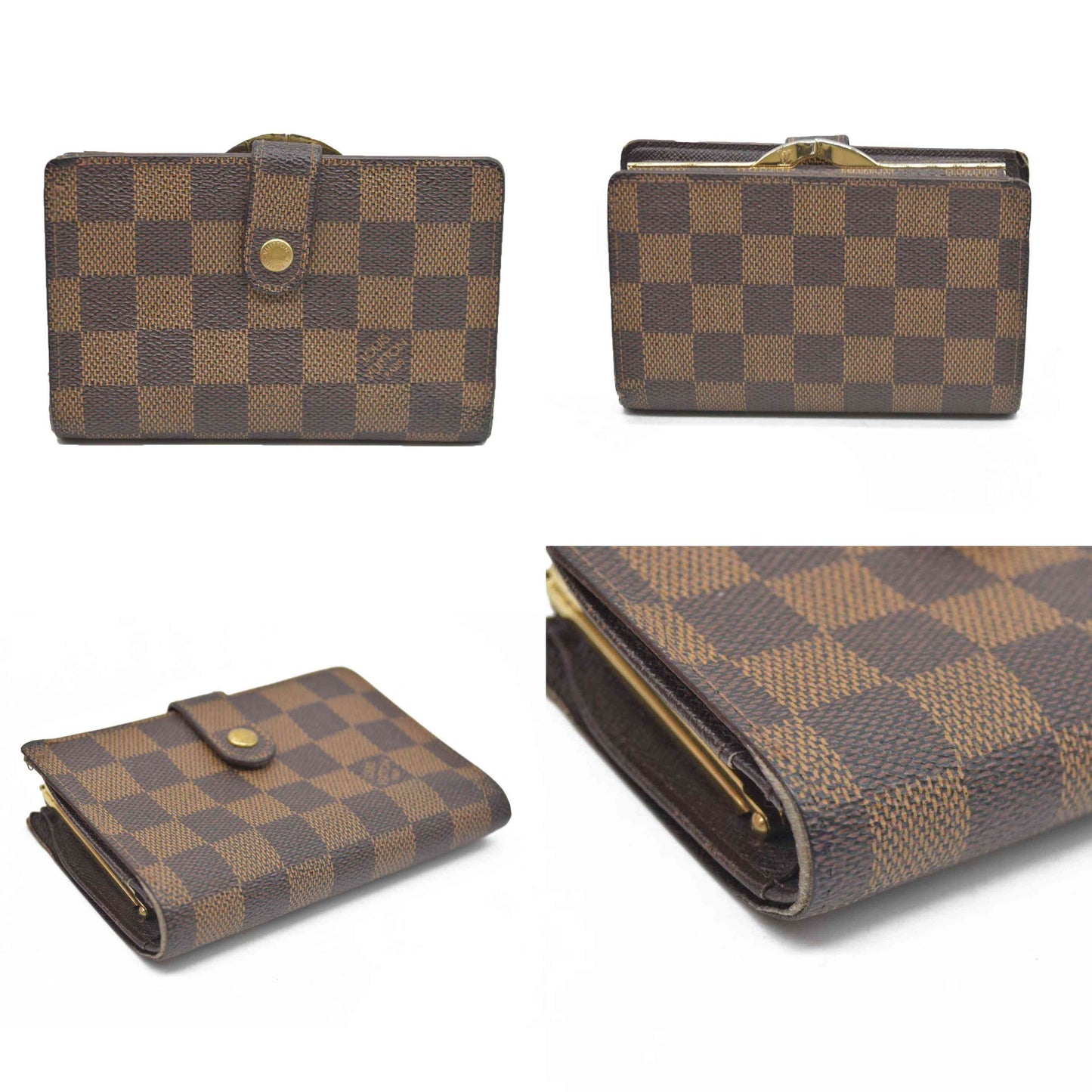 $750 Louis Vuitton  Damier Ebene French Purse Wallet