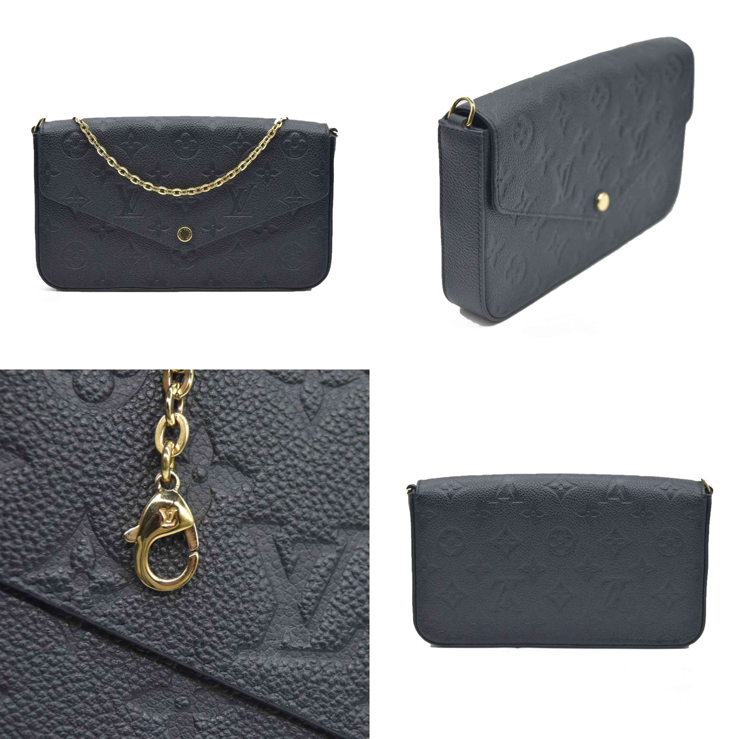$1720 Louis Vuitton LV Monogram Pochette Félicie Black