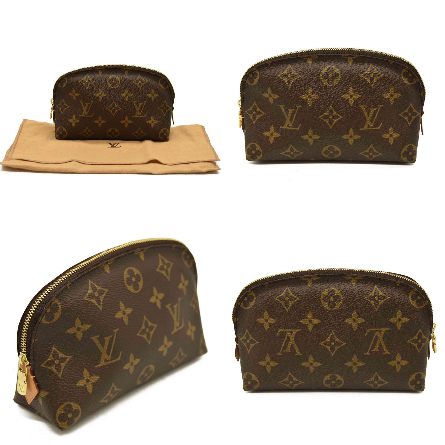 Louis Vuitton  Monogram Cosmetic Pouch France Clean Inside