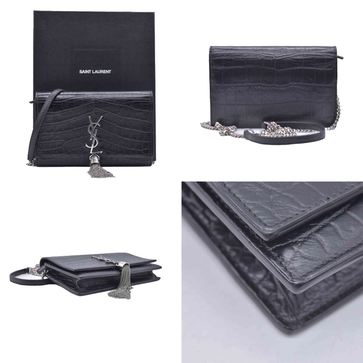 $2450 Saint Laurent Embossed Leather Kate CONSIGNMENT 10020882