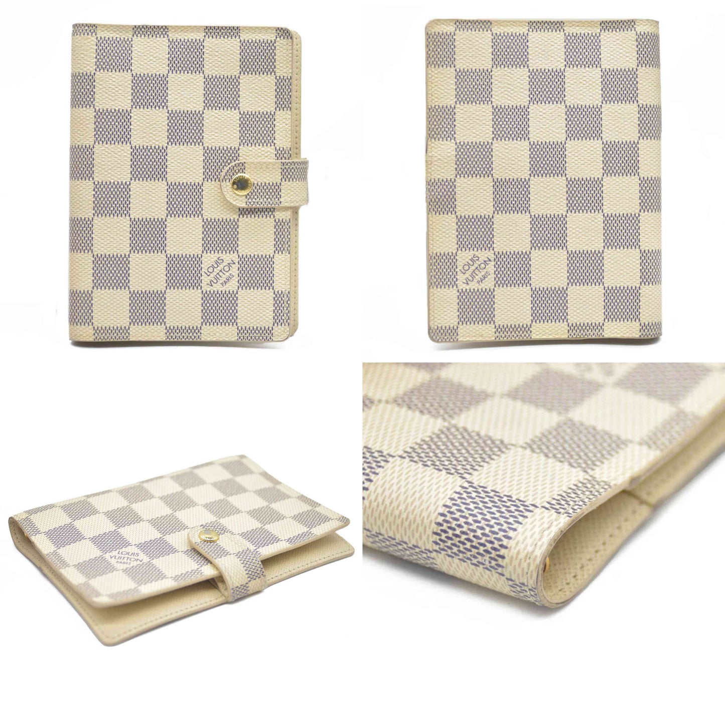 Louis Vuitton Damier Azur Agenda PM Notebook Cover White RA3149