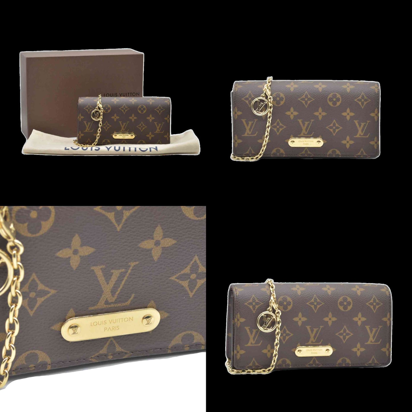 $1750 Louis Vuitton  Monogram Lily Wallet On Chain RFID Crossbody France