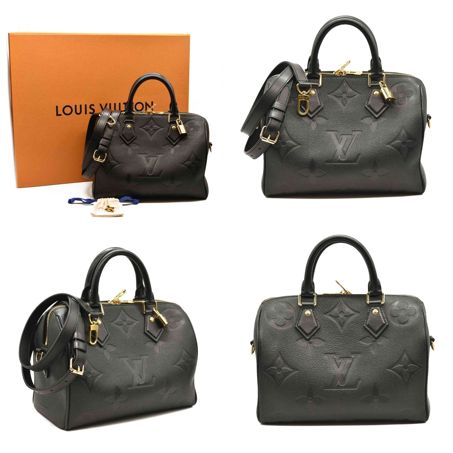 Louis Vuitton  Empreinte Monogram Giant Speedy Bandouliere 25 Black RFID
