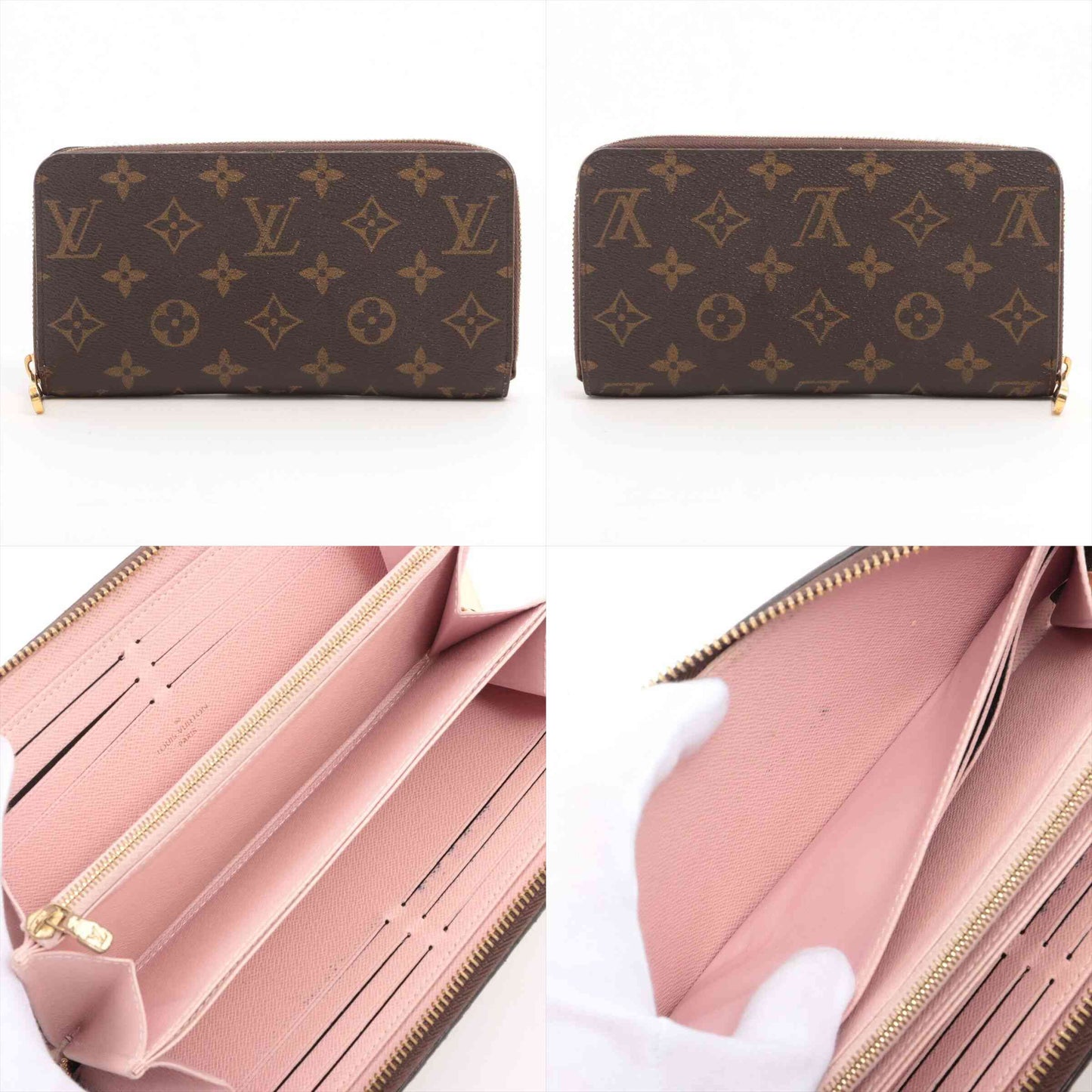 Louis Vuitton  Monogram Zippy Wallet Rose Ballerine