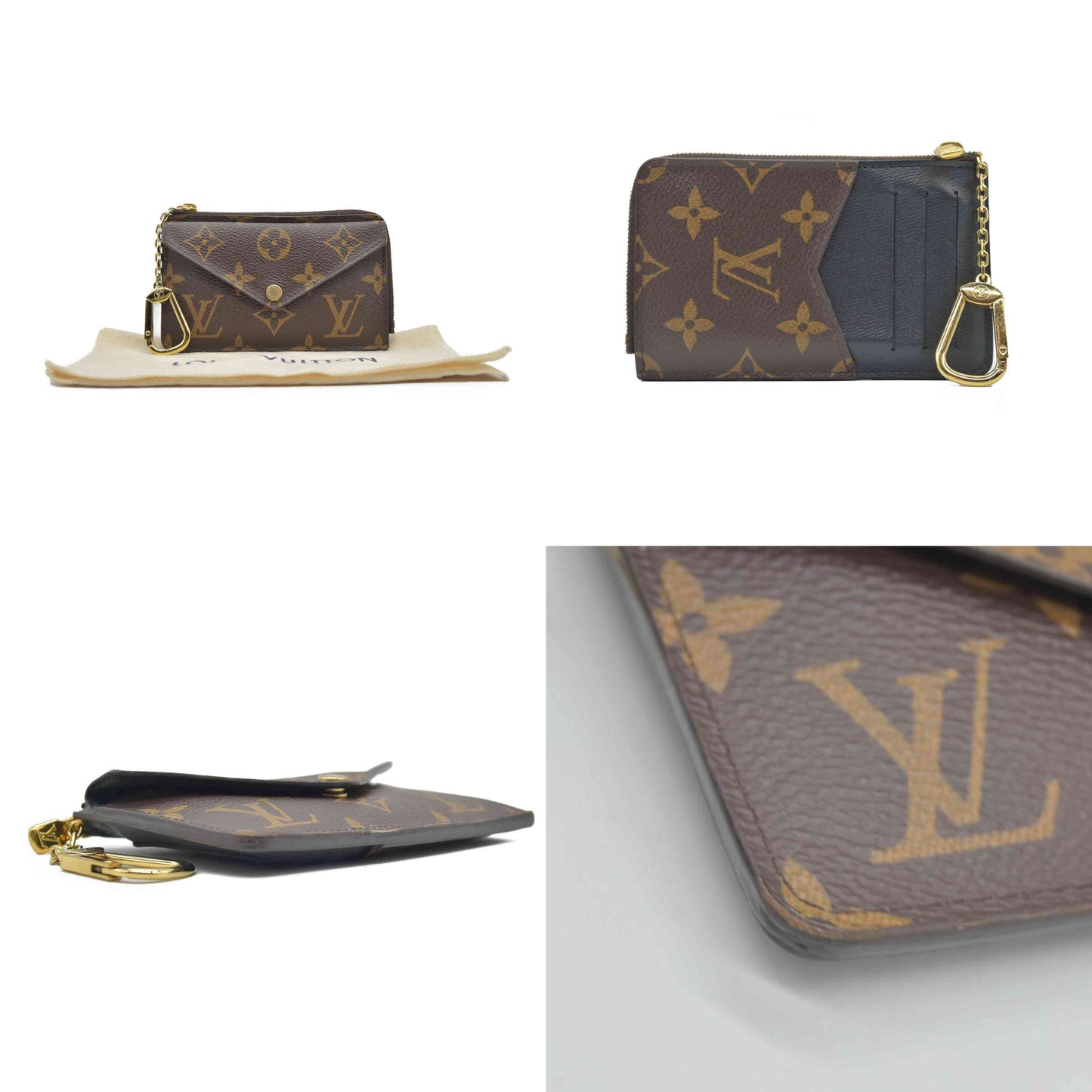 $675 Louis Vuitton Monogram Recto Verso Card Holder Black