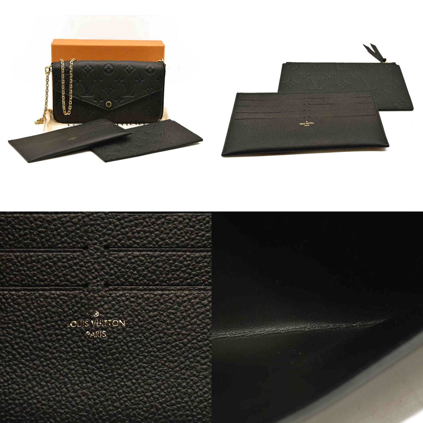 Louis Vuitton  Empreinte Pochette Felicie Chain Wallet Black