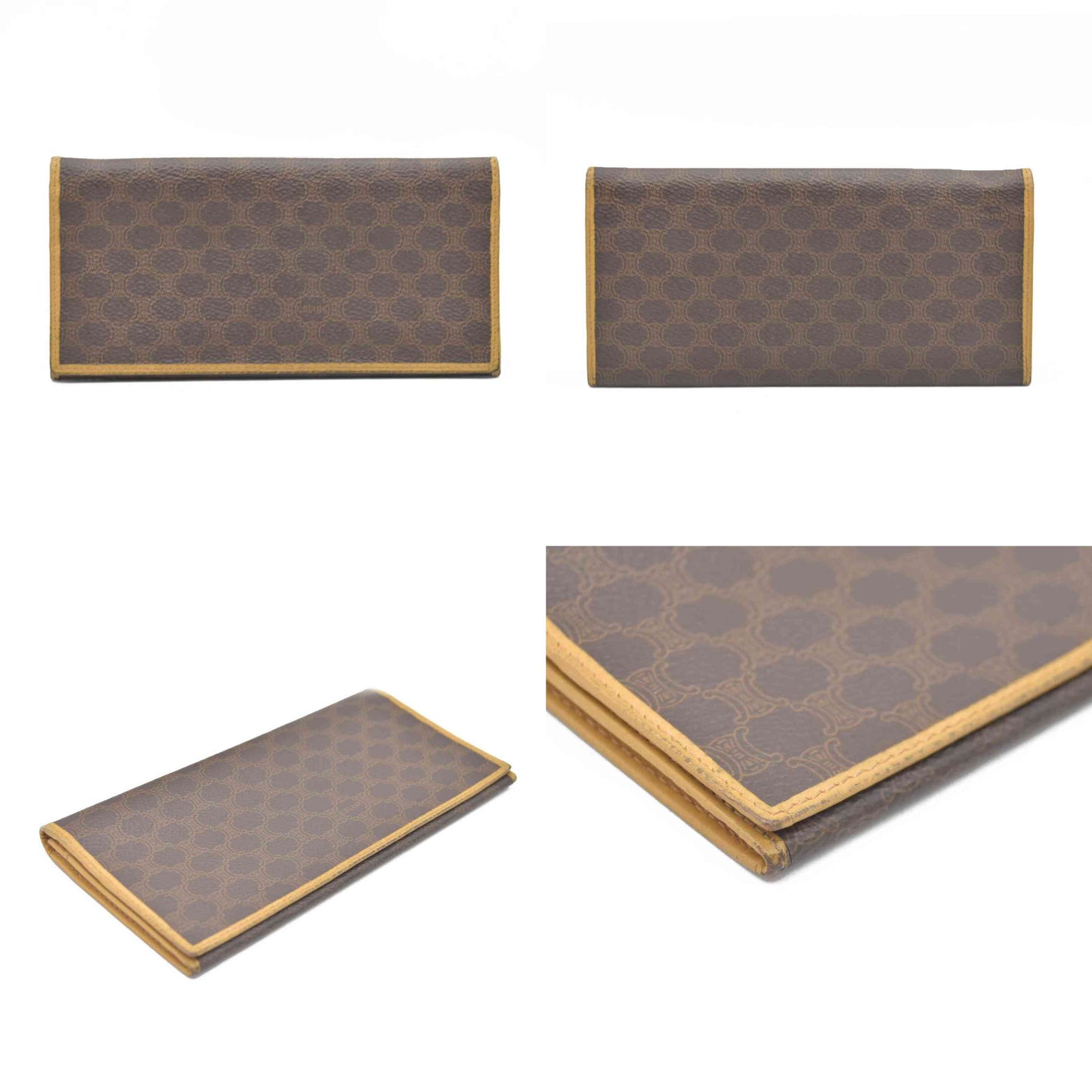CELINE Macadam PVC Long Bifold Wallet Brown