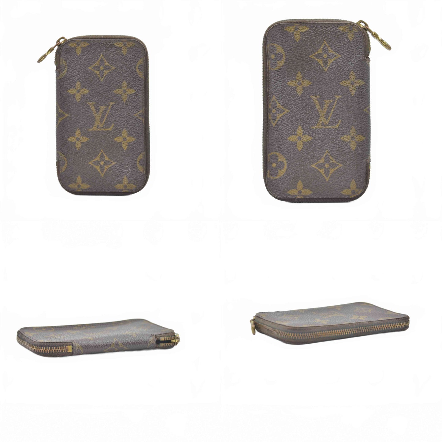 $355 1998 Louis Vuitton Monogram Canvas Zip Around Multicles 6 Key Holder  TH0978