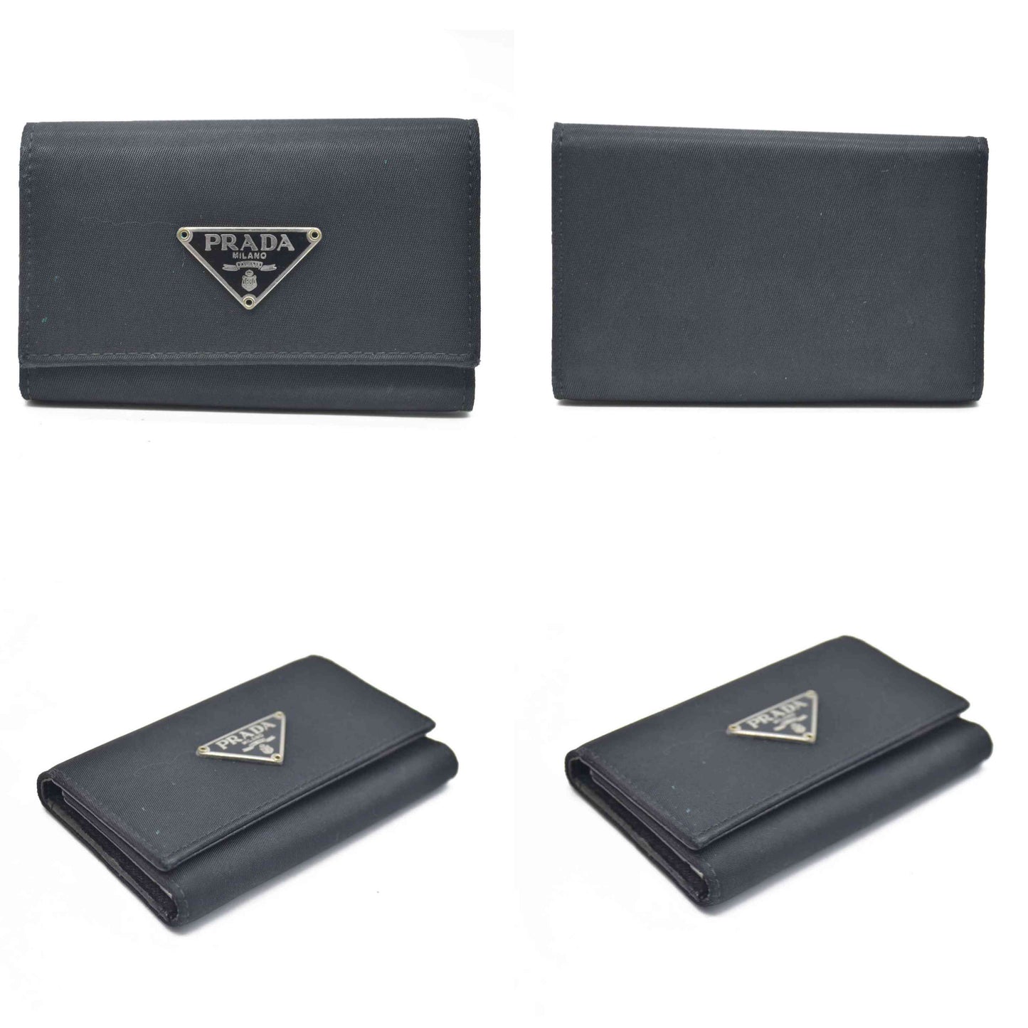 Prada Black Saffiano Leather Key Case Holder