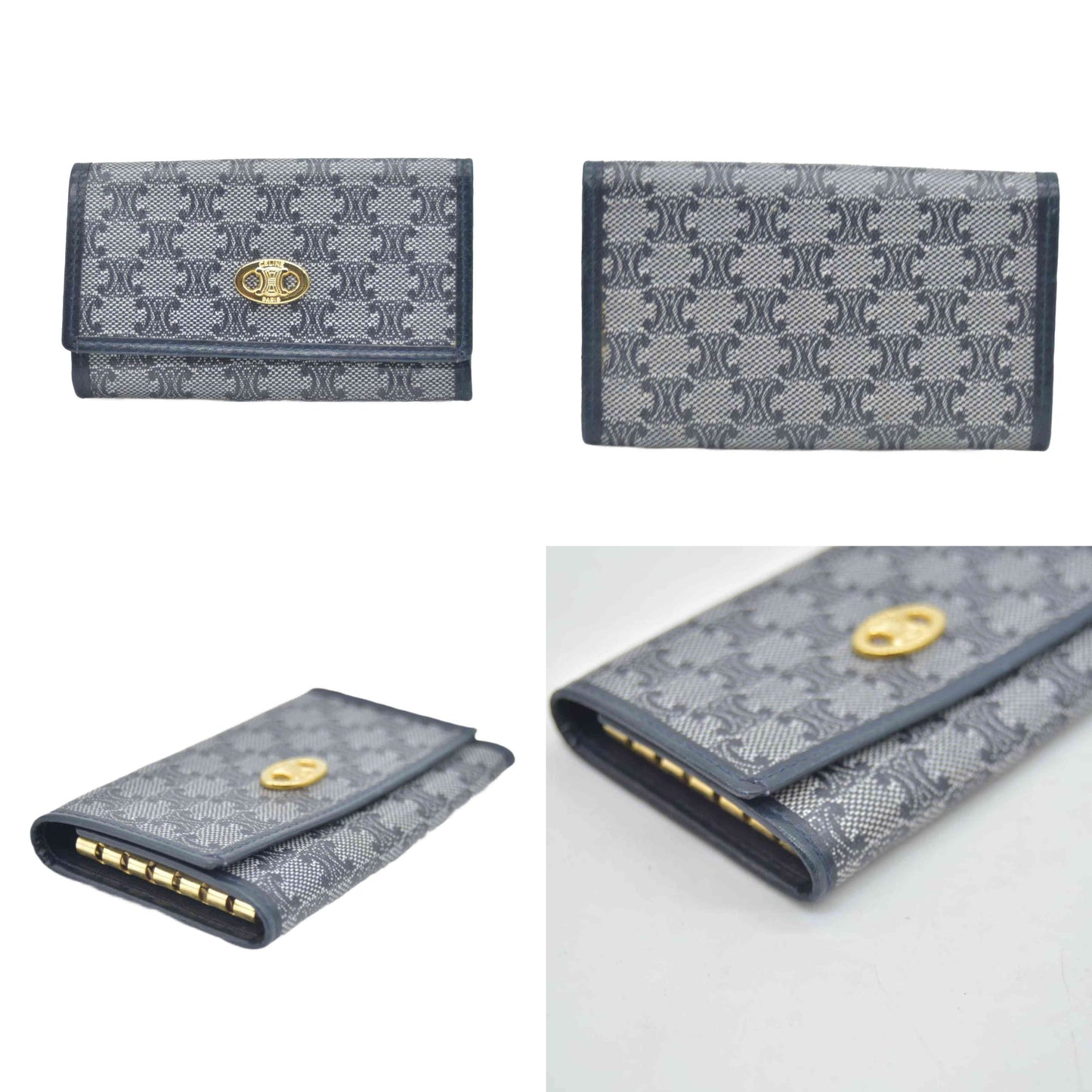 $590 CELINE Monogram Denim Wallet CONSIGNMENT