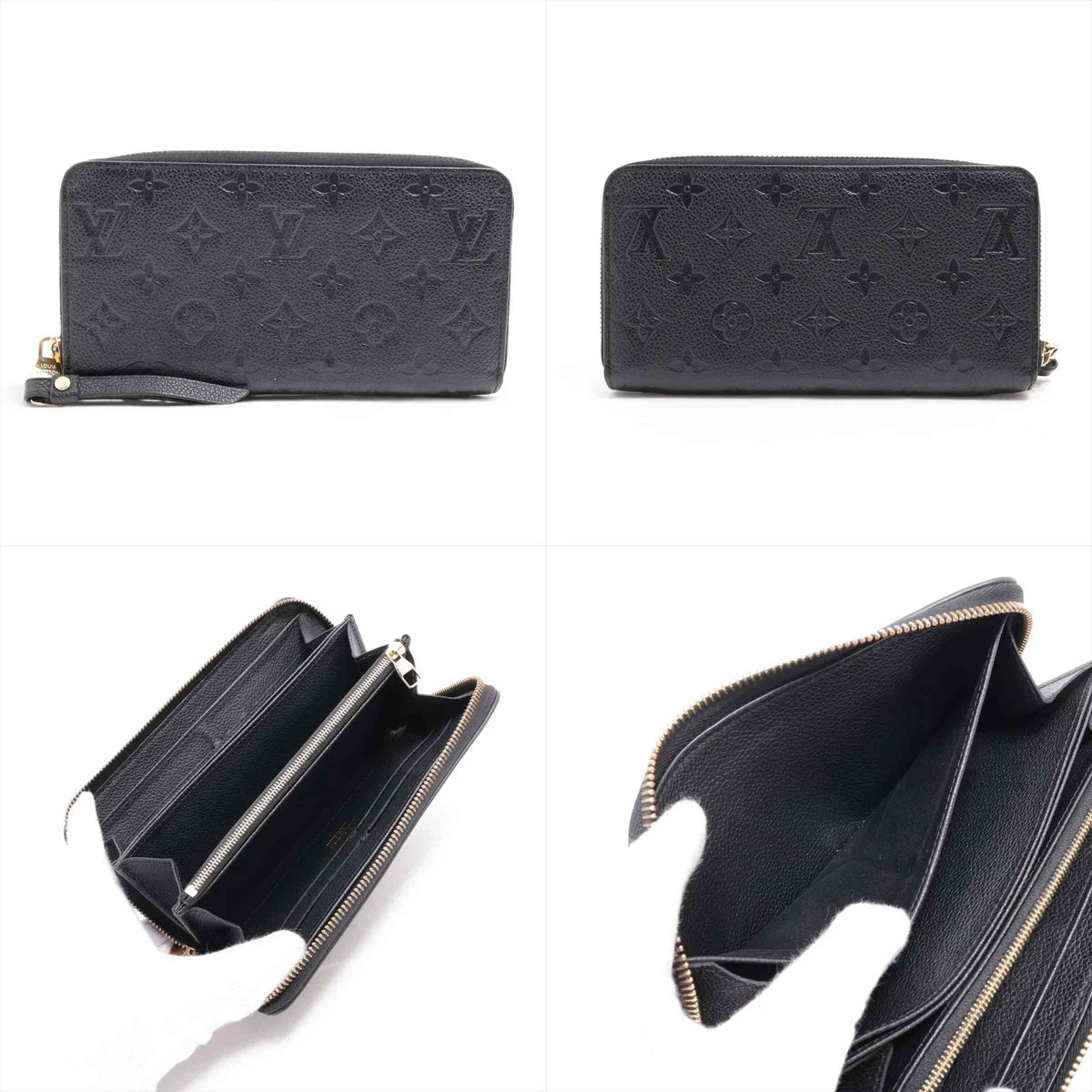 $1170 Louis Vuitton Empreinte Zippy Wallet Black