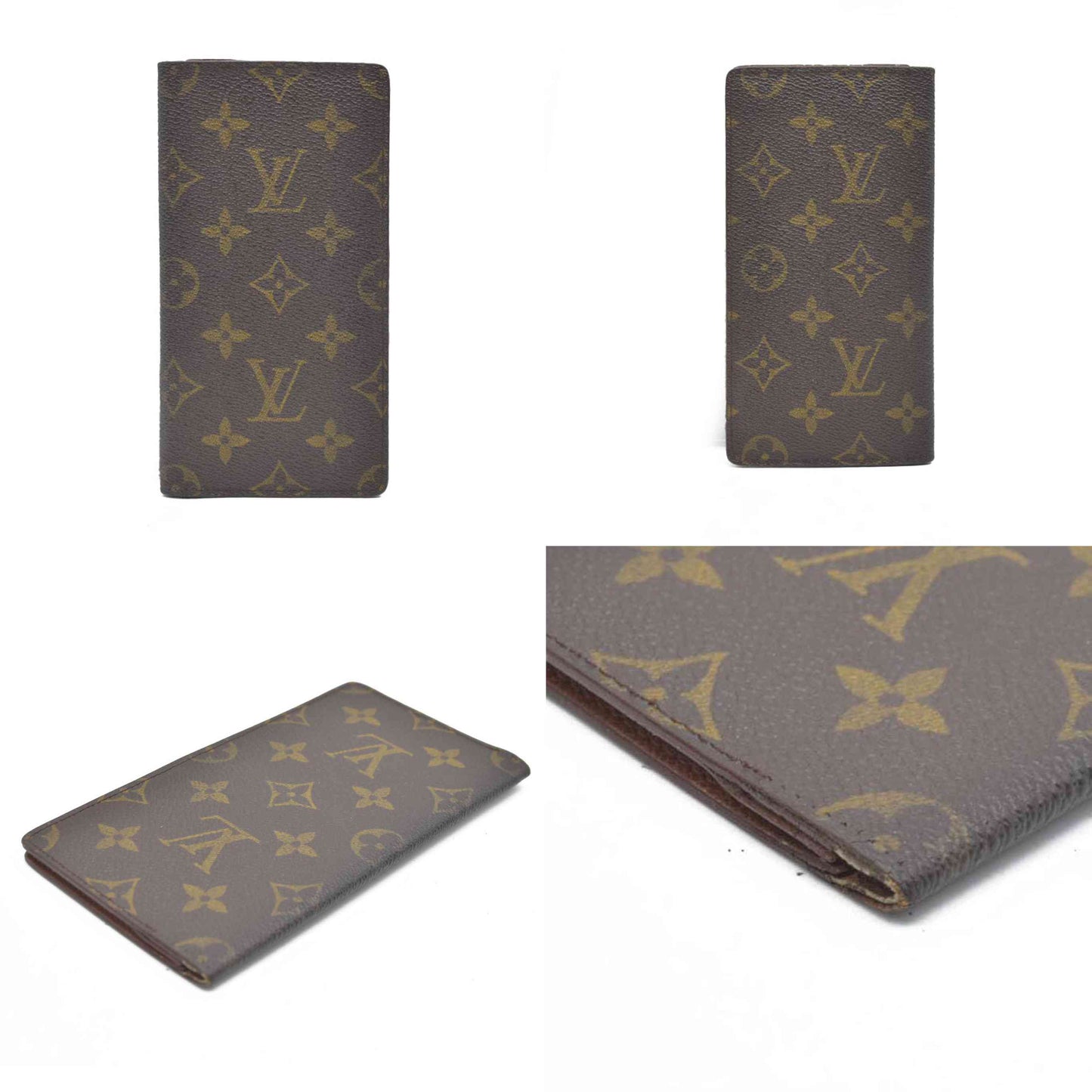 Louis Vuitton Monogram Porte Valeurs Cartes Credit Long Wallet Brown SD1915