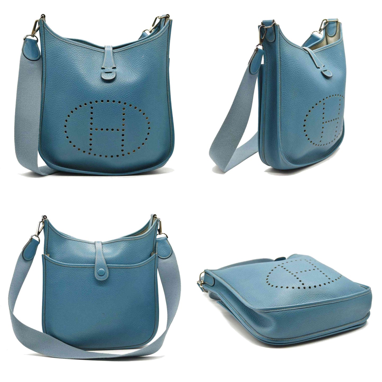 HERMES  Taurillon Clemence Evelyne II PM Blue