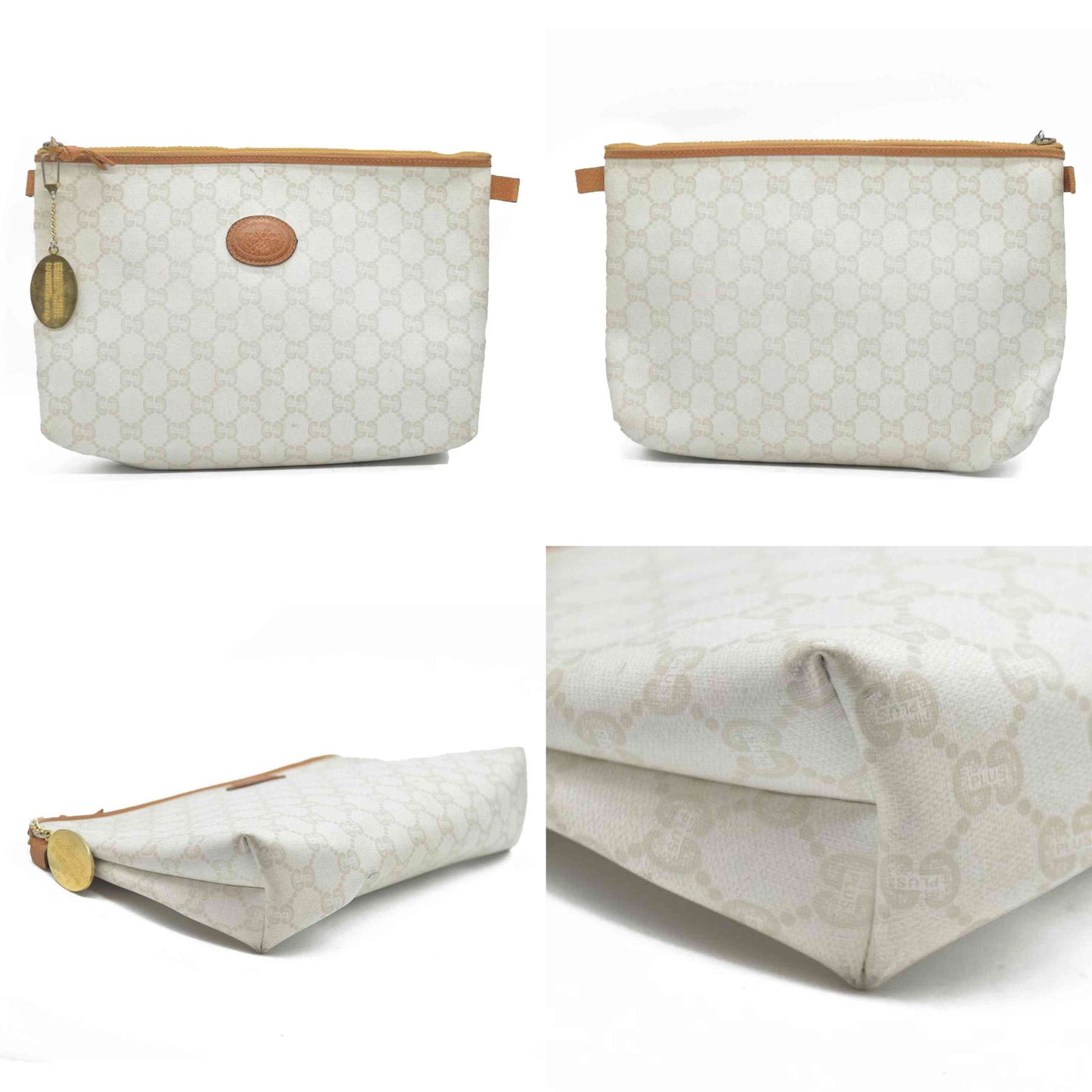 Gucci GG  Gucci Plus PVC Leather Pouch Clutch Bag