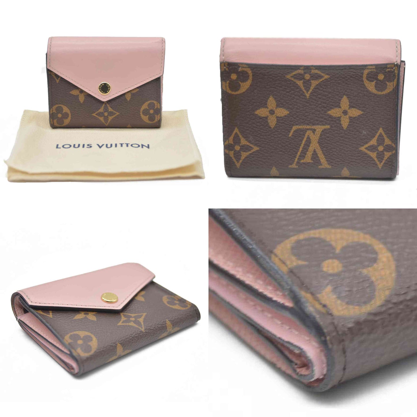 Louis Vuitton $605 Monogram Portefeuille Zoe Mini Trifold Wallet TS4708
