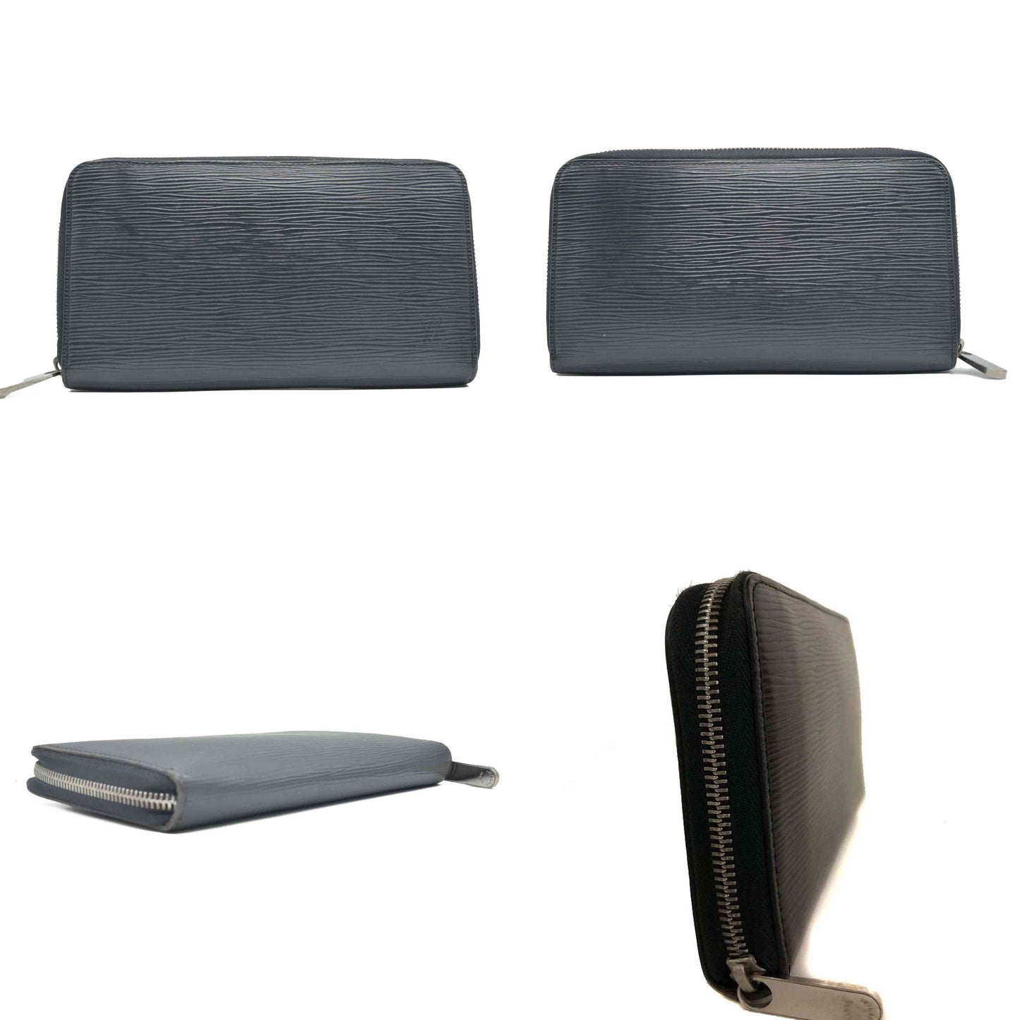 $1040 2008 Louis Vuitton Epi Zippy Zip Around Organizer Long Wallet Black SN1008