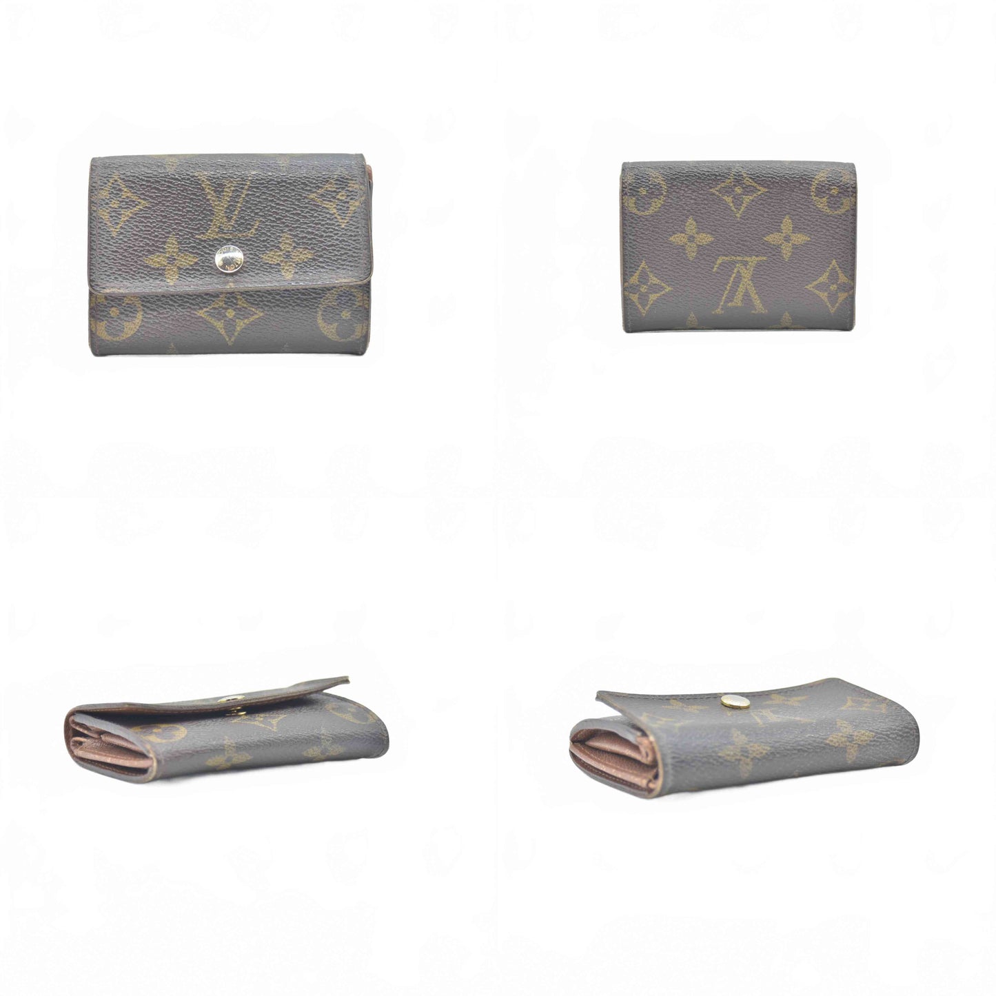 $435 Louis Vuitton Monogram Plat Coin Purse Wallet Brown RA0170 CONSIGNMENT