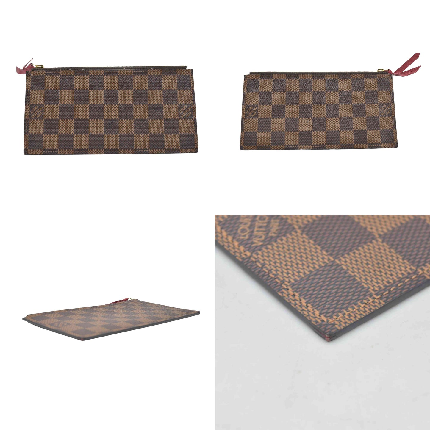 $500 Louis Vuitton Damier Ebene Pochette Félicie Insert Zip Pouch