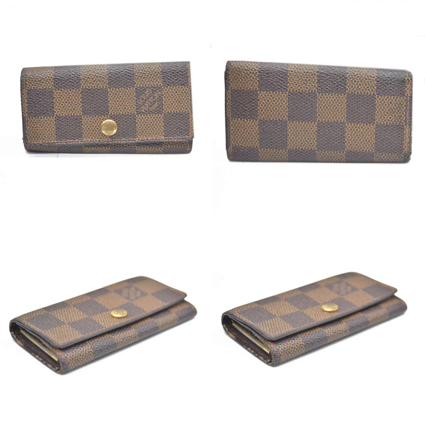 Louis Vuitton Damier Multicles 4 Ring Key Case Brown TH0051