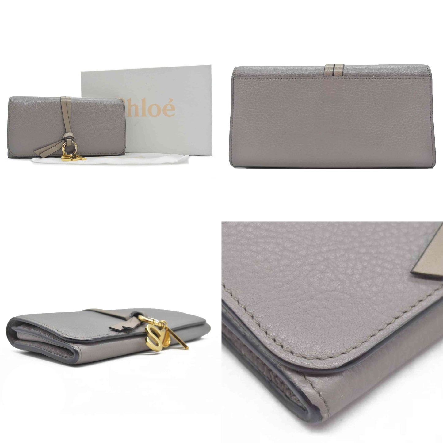 $595 Chloe Alphabet Leather Bifold Long Wallet