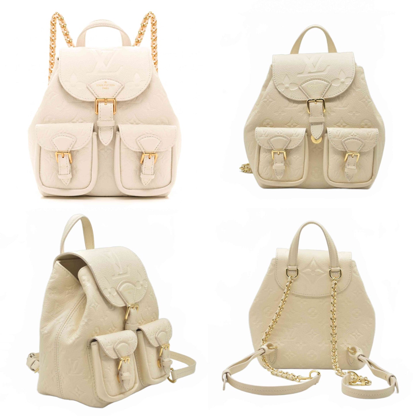 $3450 Louis Vuitton Empreinte Monogram Backup Backpack Cream