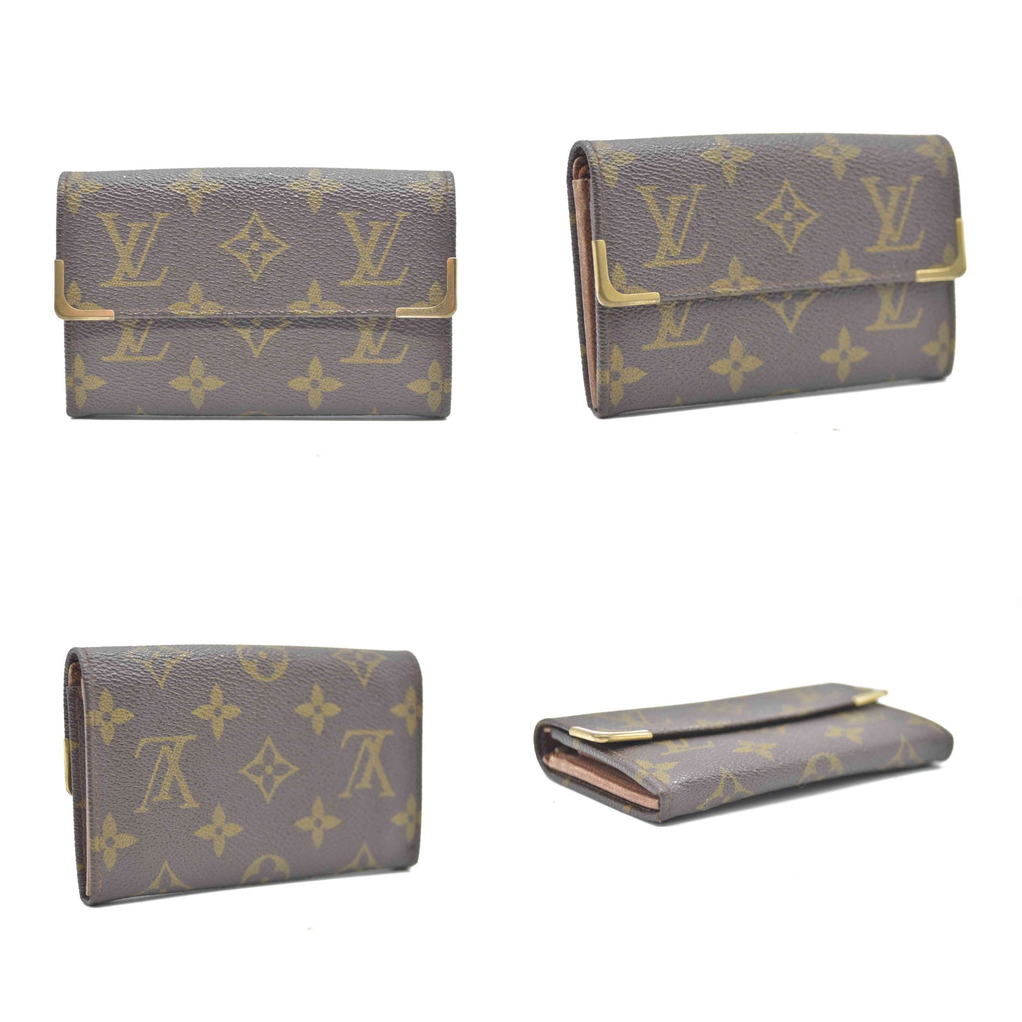 Louis Vuitton Monogram Bifold Wallet Brown 862RA