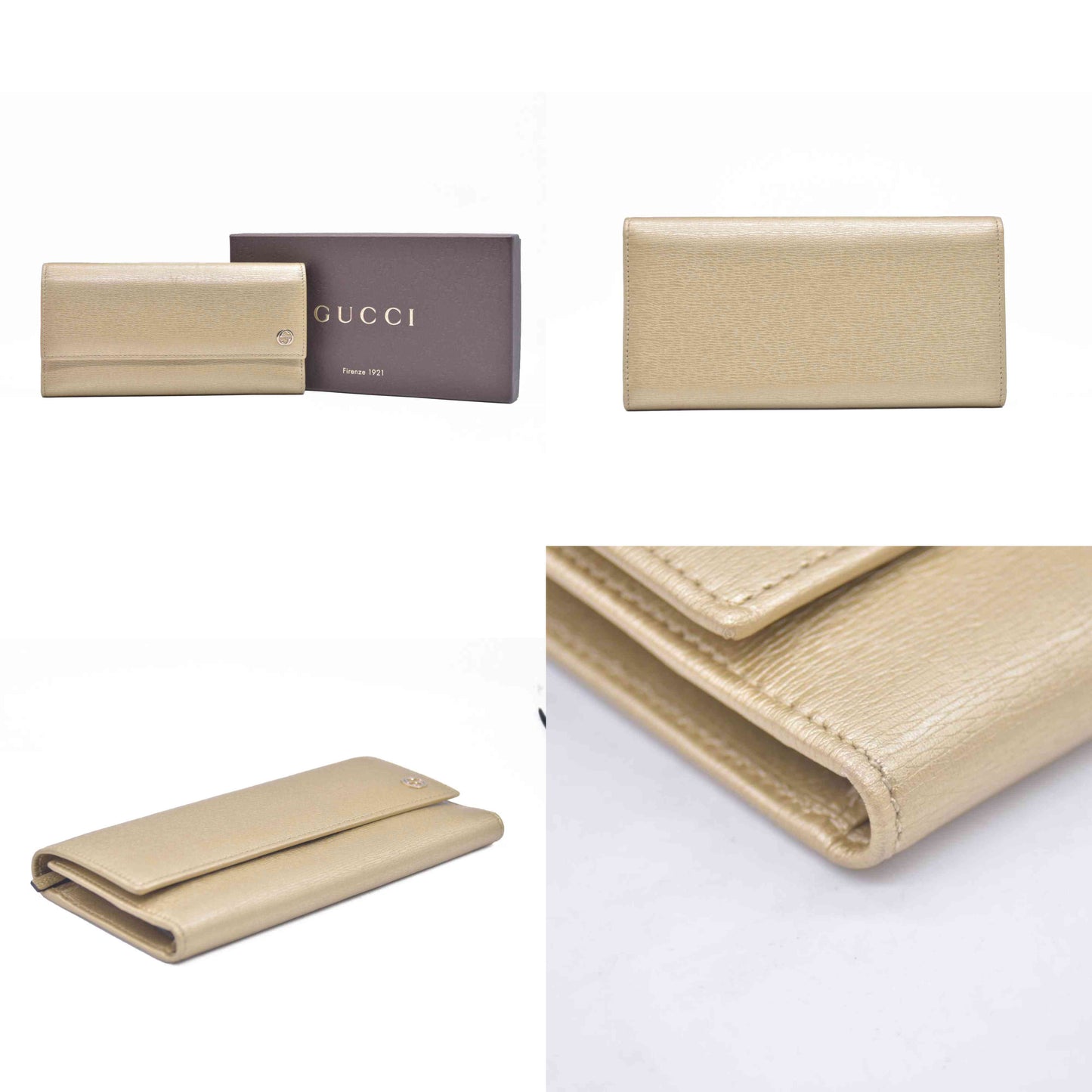 $590 Gucci  Interlocking G Logo Leather Bifold Wallet CONSIGNMENT