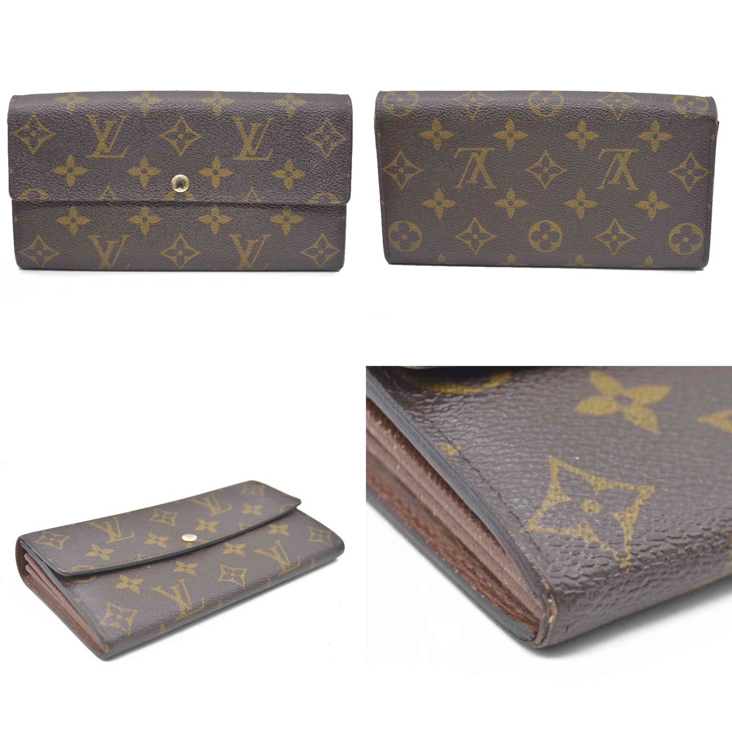 Louis Vuitton  $720 Monogram Portefeiulle Sarah Long Bifold Wallet CA2192
