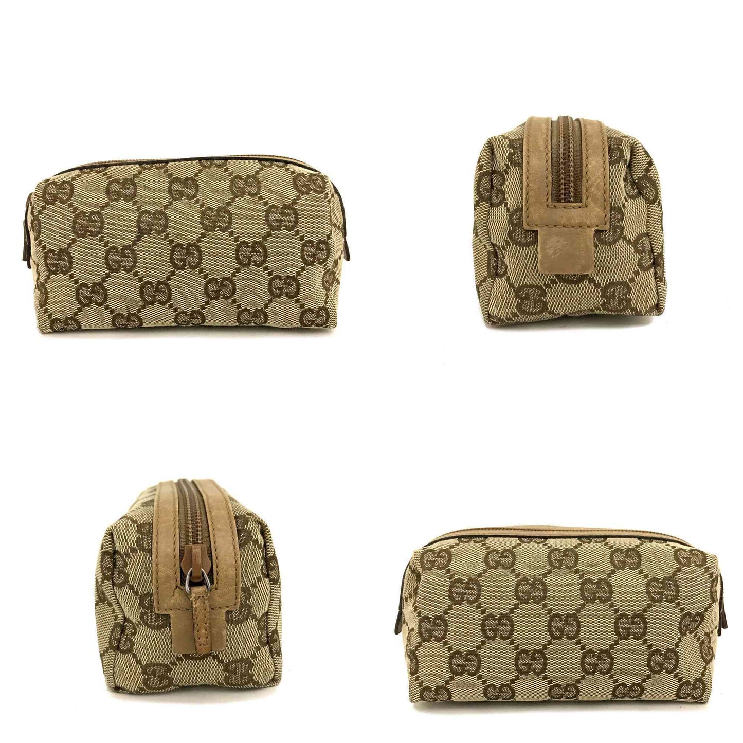 USED GUCCI Monogram Small Balthus Cosmetic Case Beige