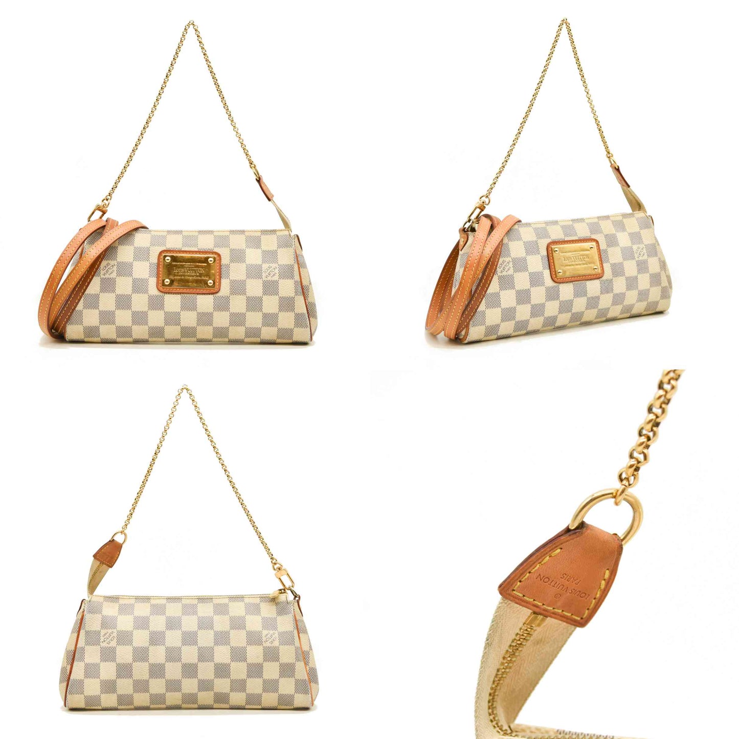 $1290 Louis Vuitton  Damier Azur Eva Clutch Crossbody SD0184
