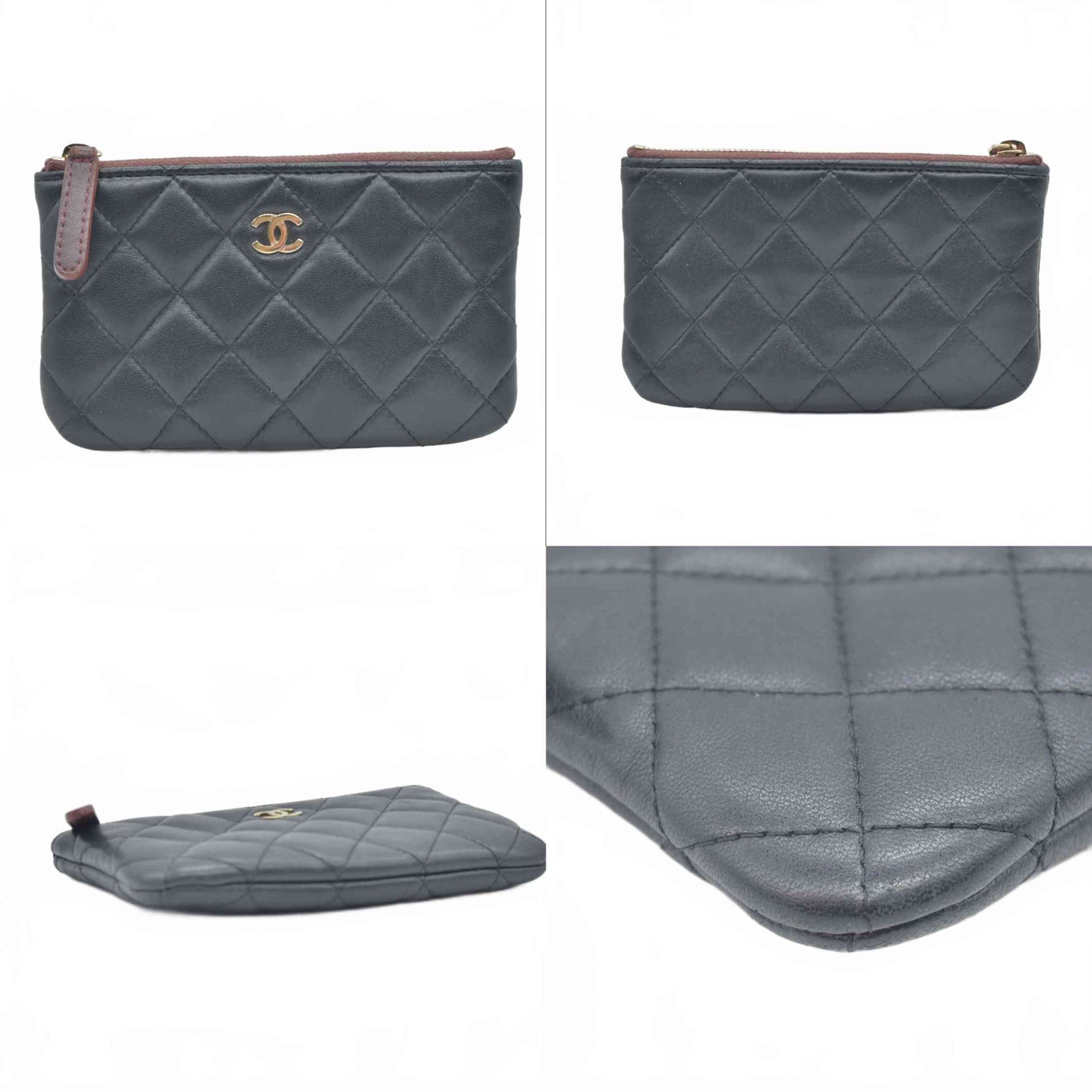 Chanel  Quilted Small Pouch Black 22 Series