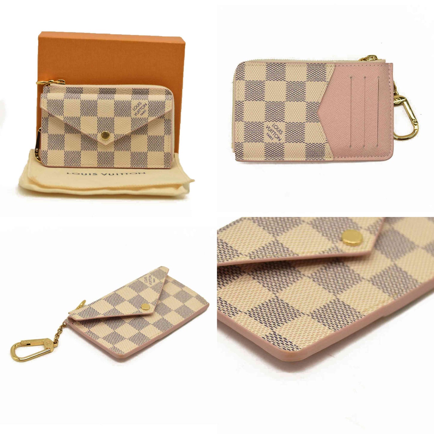 Louis Vuitton  Damier Azur Recto Verso Card Holder Rose Ballerine