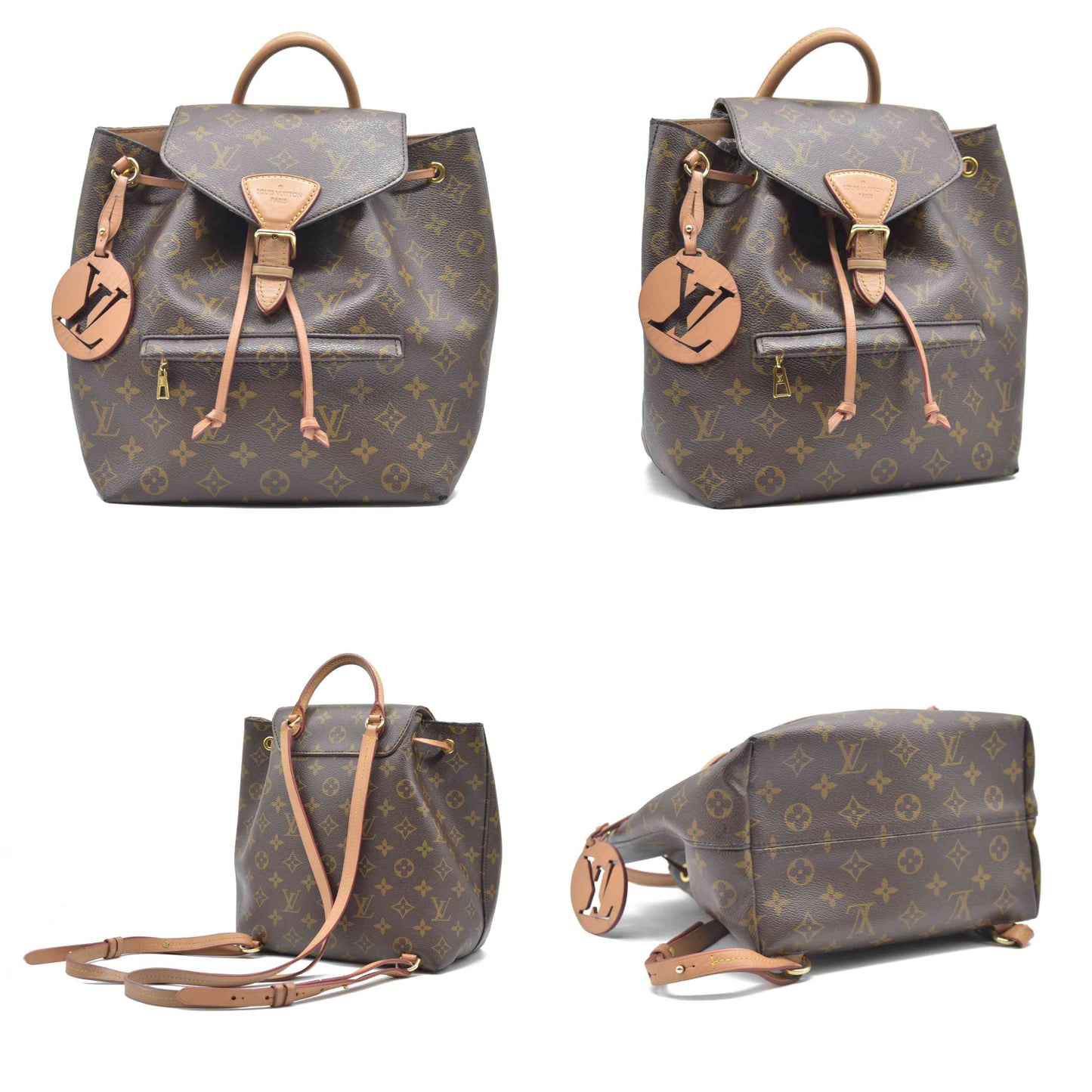 CONSIGNMENT $2710 Louis Vuitton Monogram Montsouris PM Backpack 2021 RFID