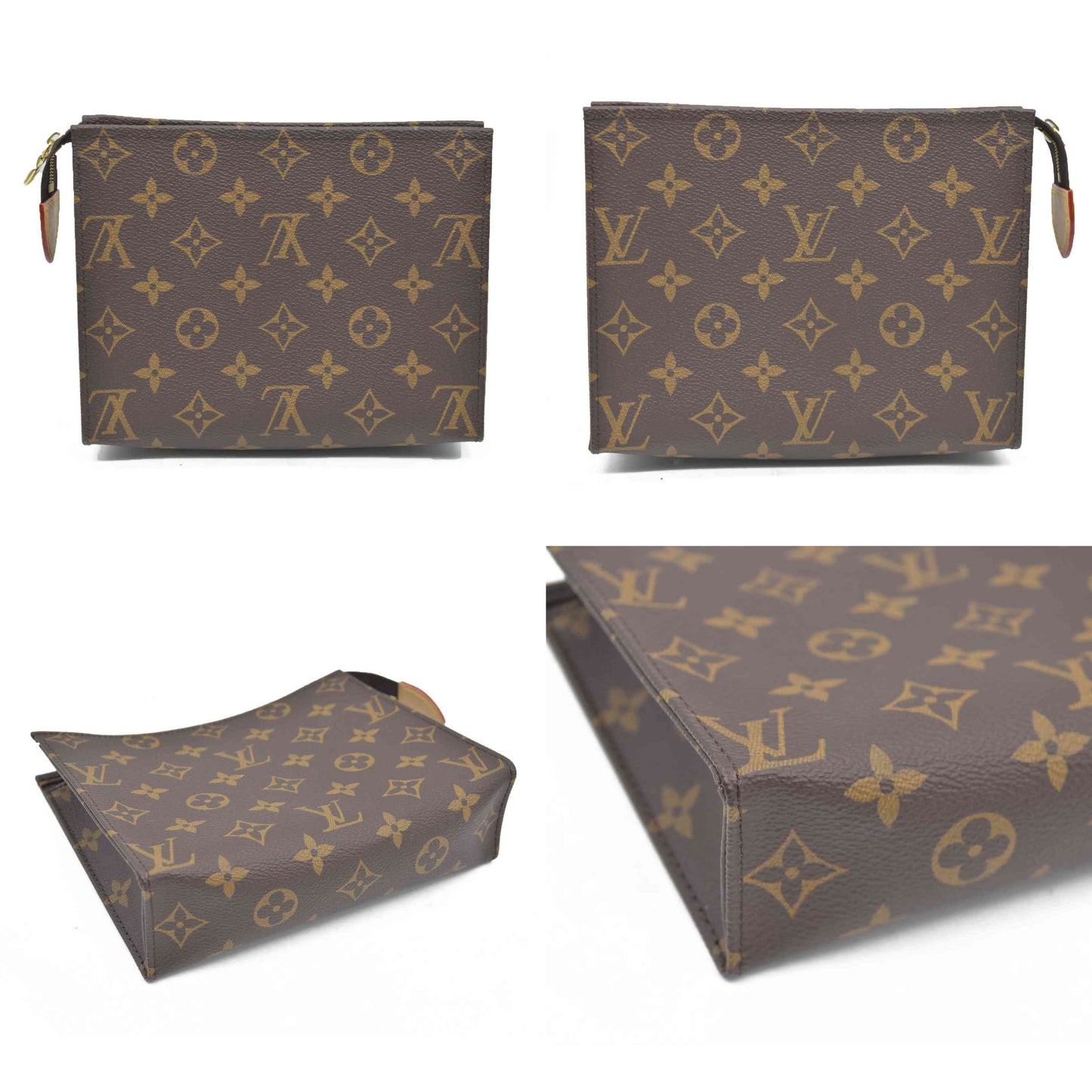 $1690 Louis Vuitton  Monogram Toiletry Pouch 19 Red
