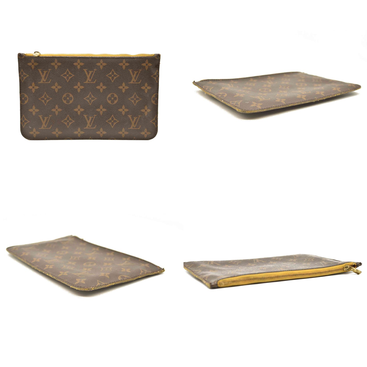 Louis Vuitton Neverfull MM Monogram Mimosa Pouch Clutch TJ2134