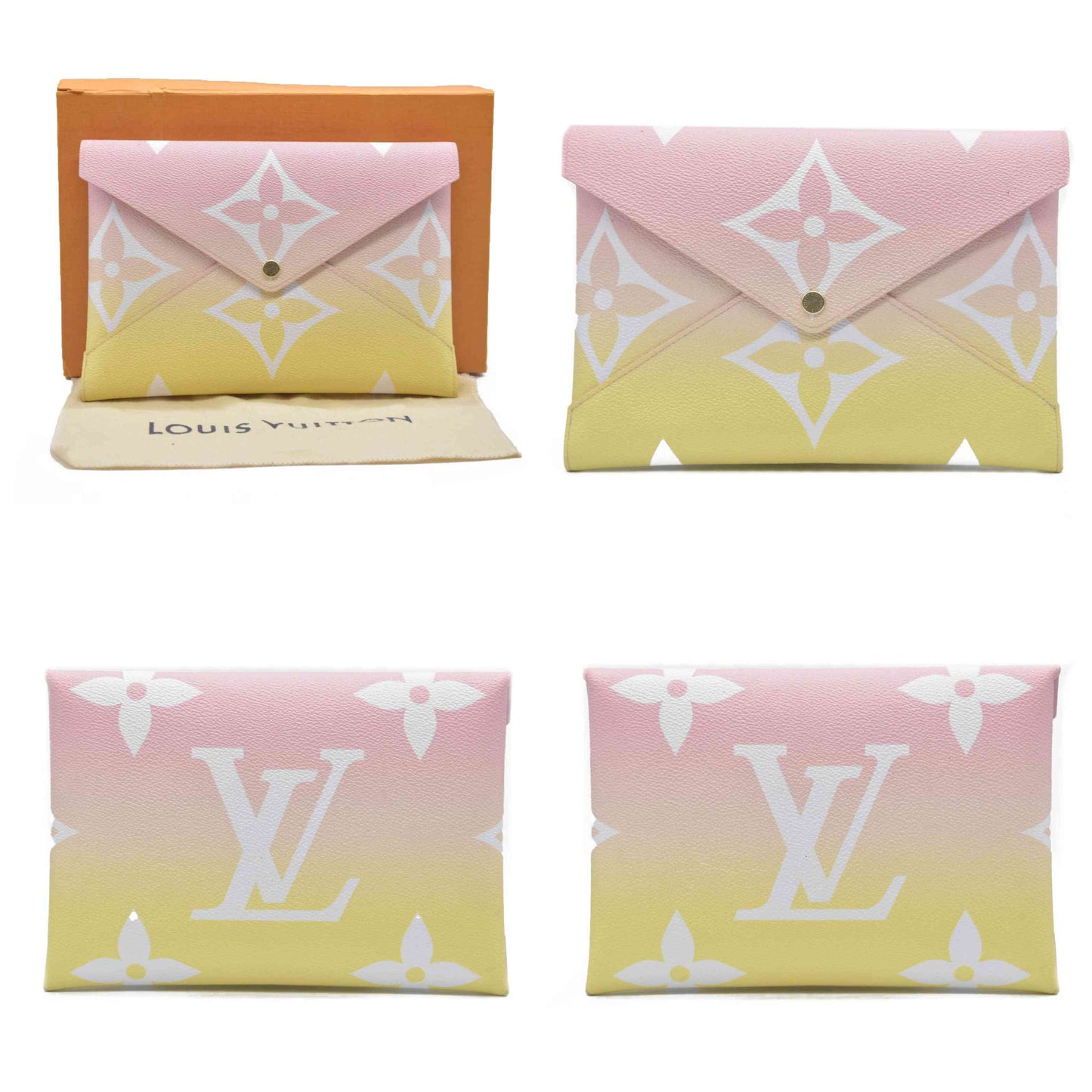 AUCTION $1020 Louis Vuitton  Monogram Giant By The Pool Large Kirigami Pochette Pink