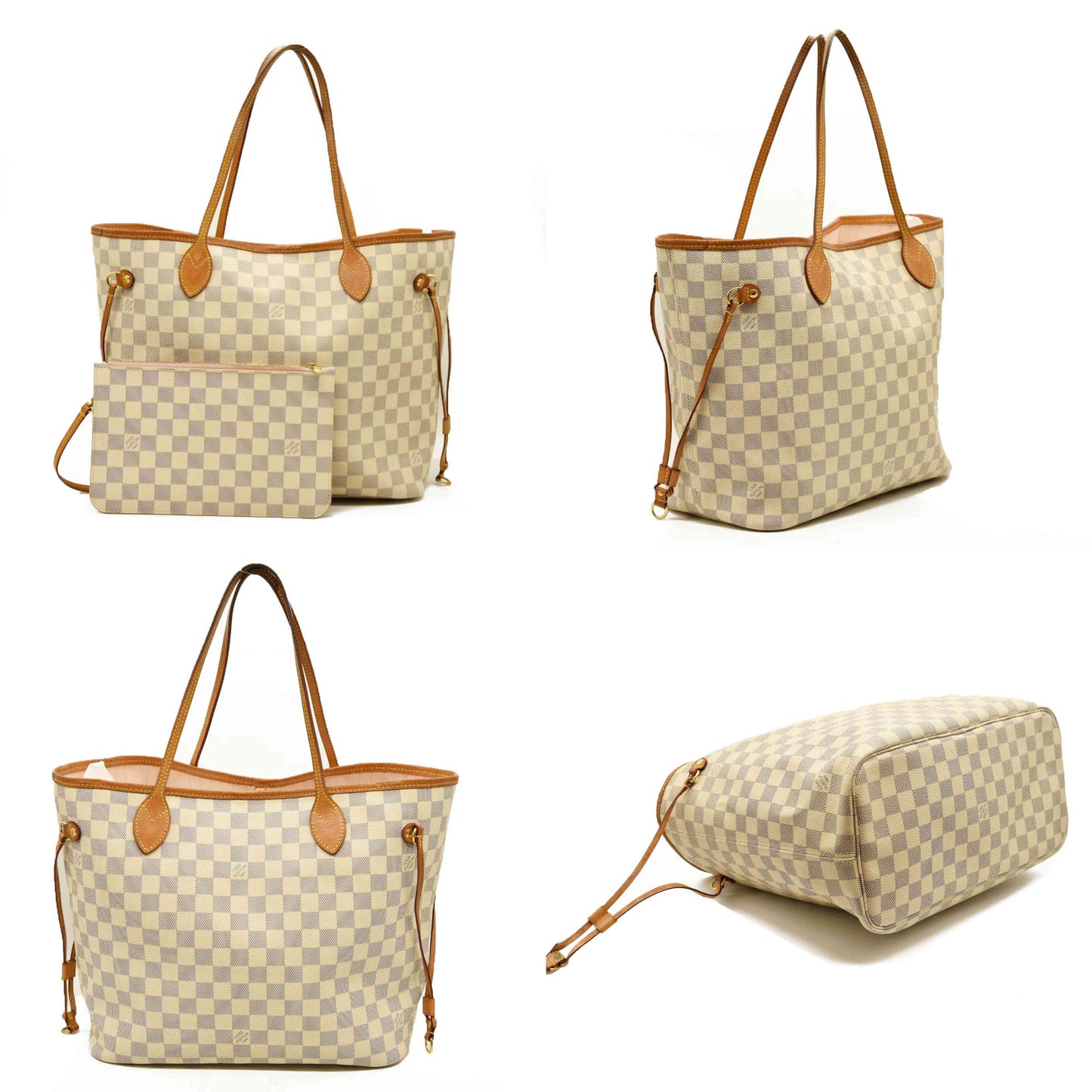 Louis Vuitton  Damier Azur Neo Neverfull MM Rose Ballerine with Pouch