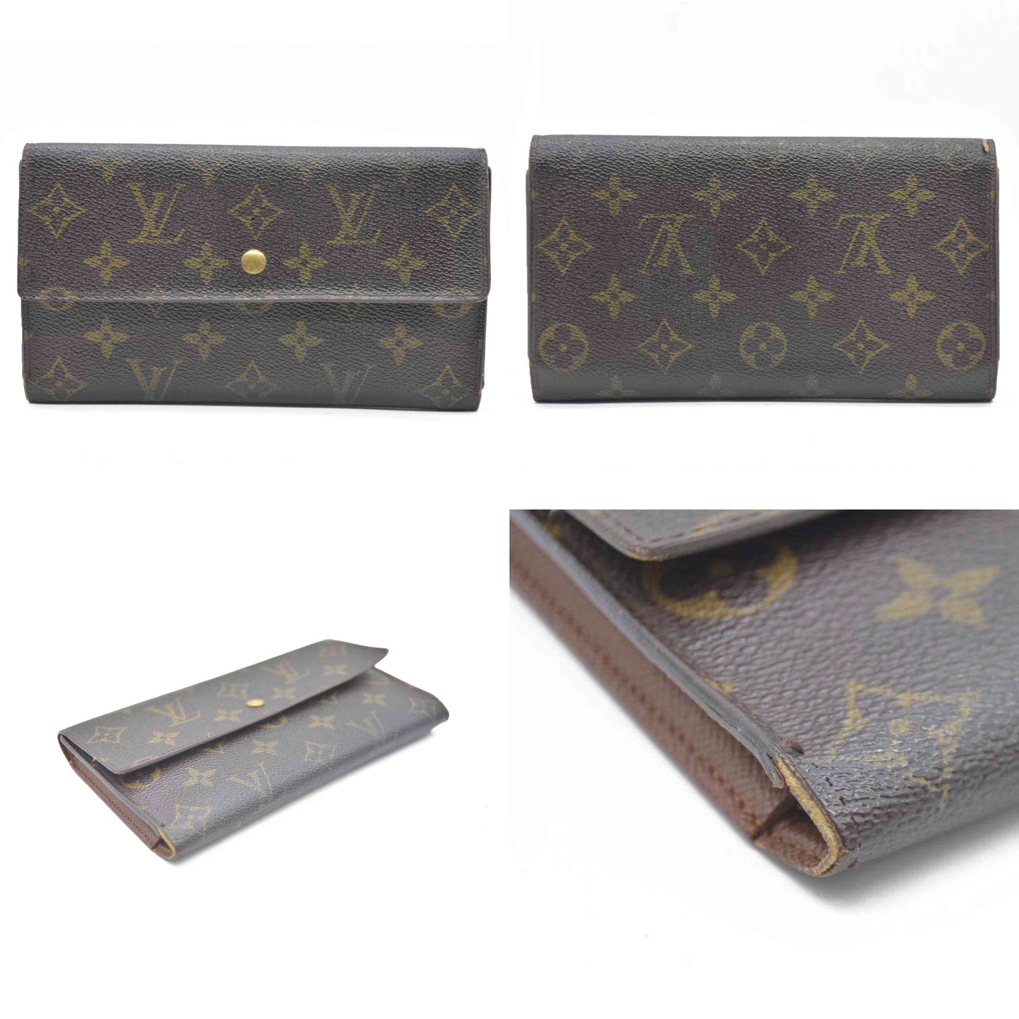 Louis Vuitton Monogram Porte Tresor International Trifold Long Wallet TH0073