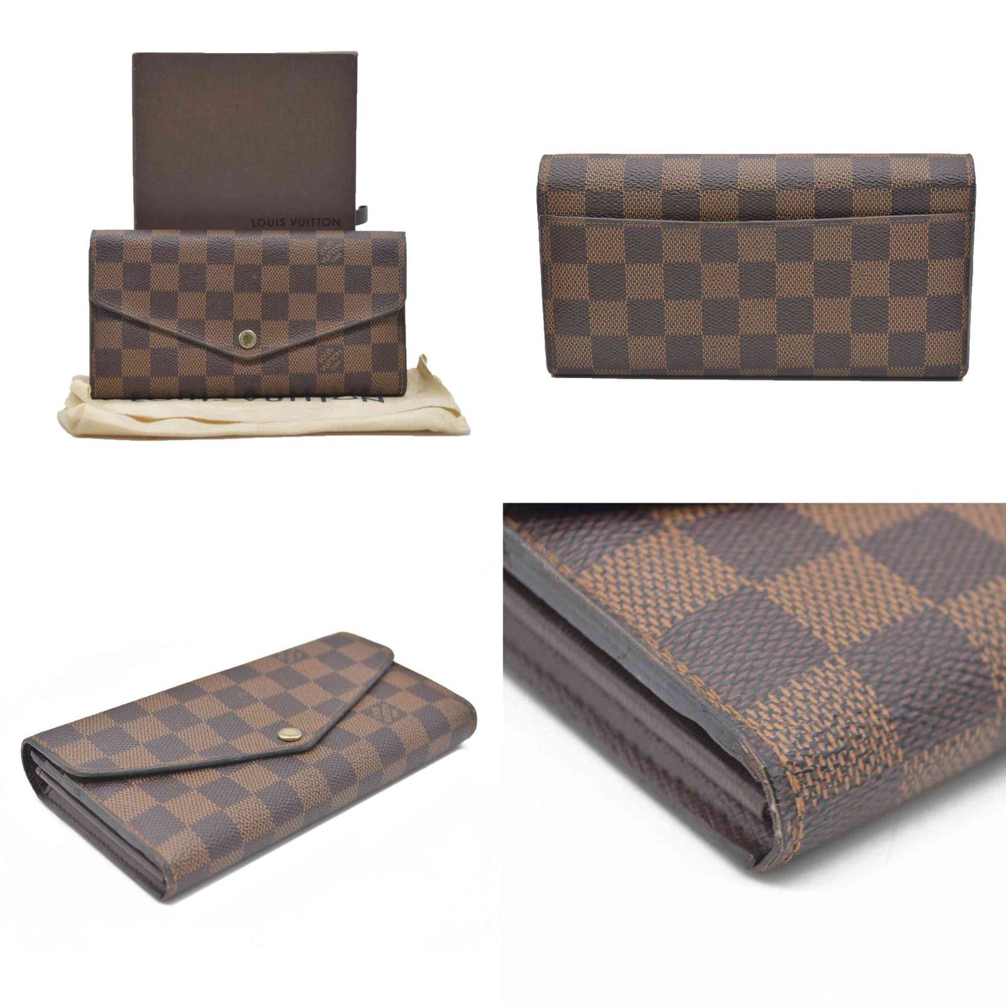 $775 Louis VuittonDamier Ebene Sarah Wallet NM  CA1186