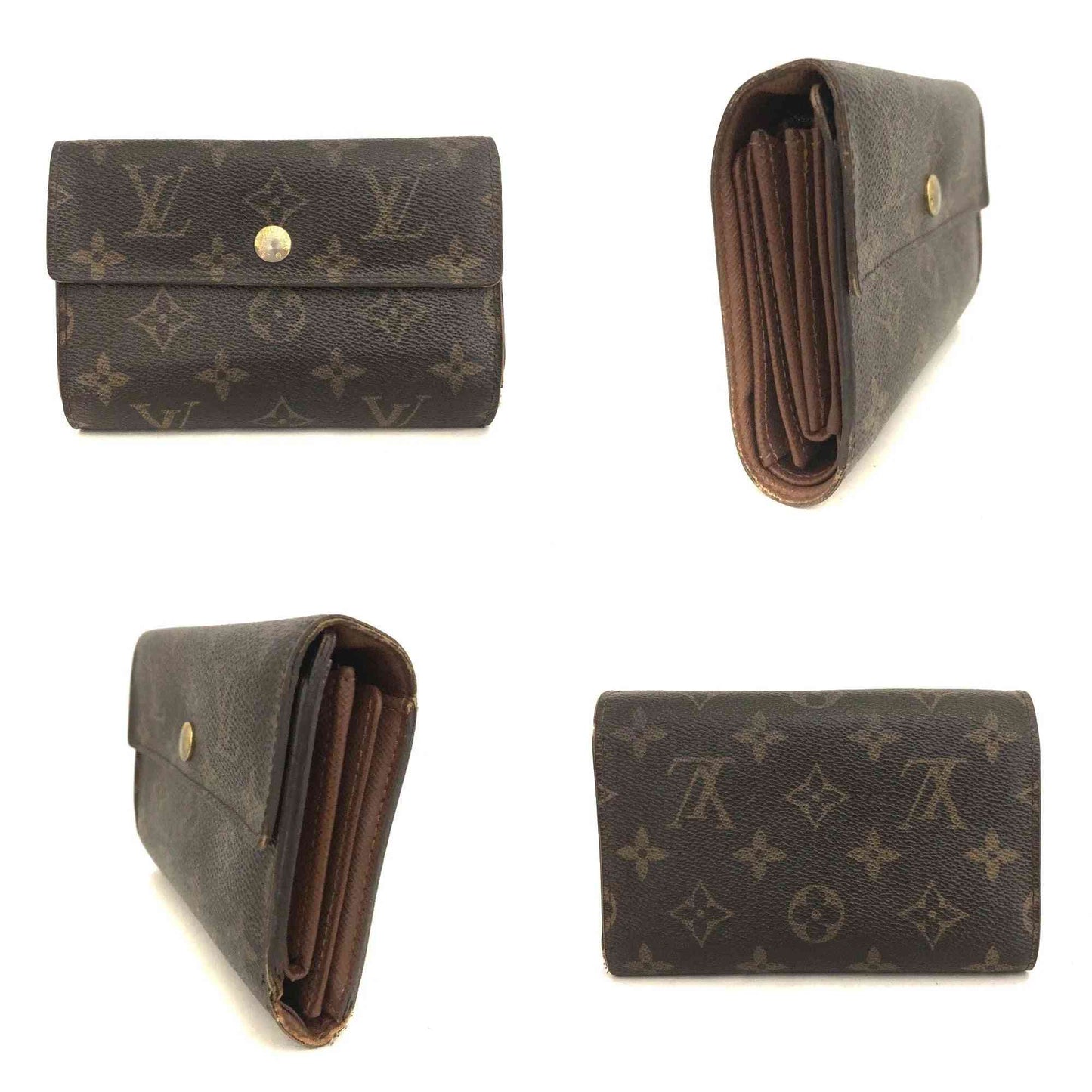 Louis Vuitton Monogram Portefeiulle Alexandra Trifold Wallet Brown CA1100