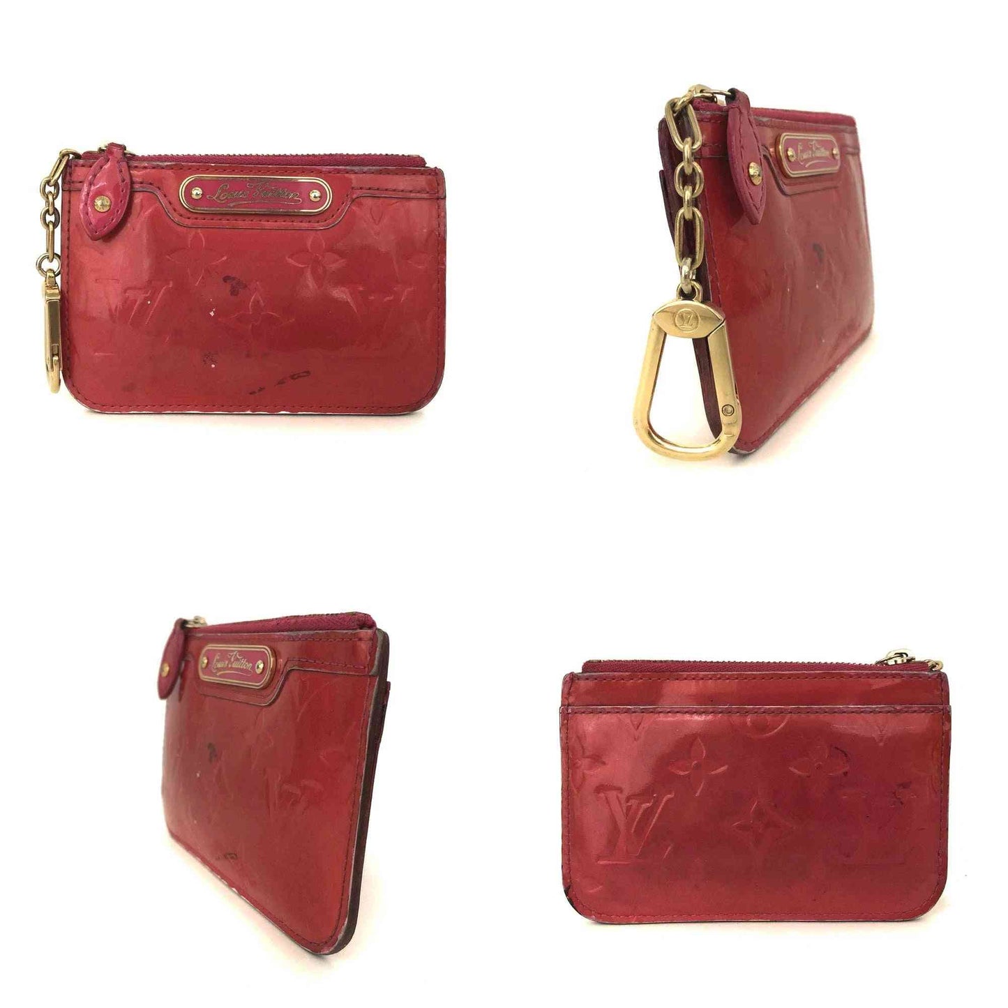 Louis Vuitton Monogram Vernis Pochette Cles NM Wallet Coin Purse CA5008