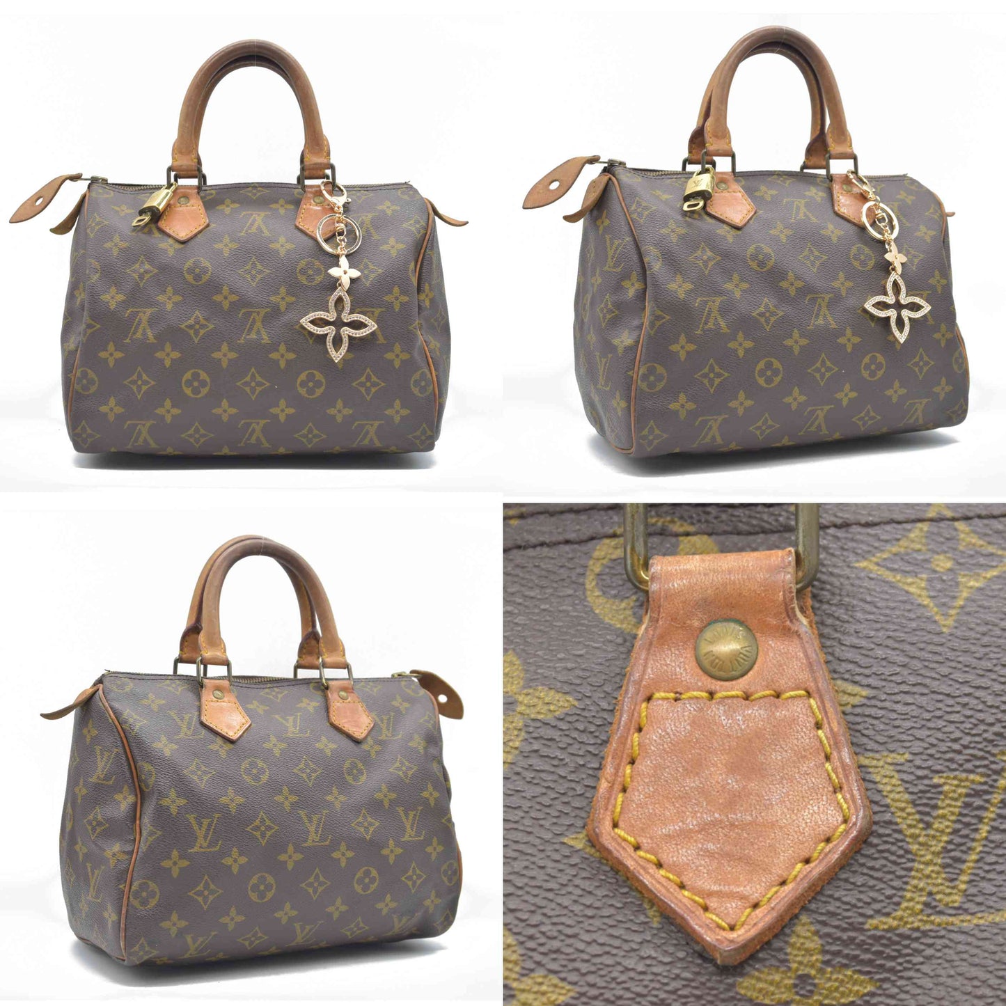 $1600 Louis Vuitton LV Monogram Speedy 25 MI864 1986