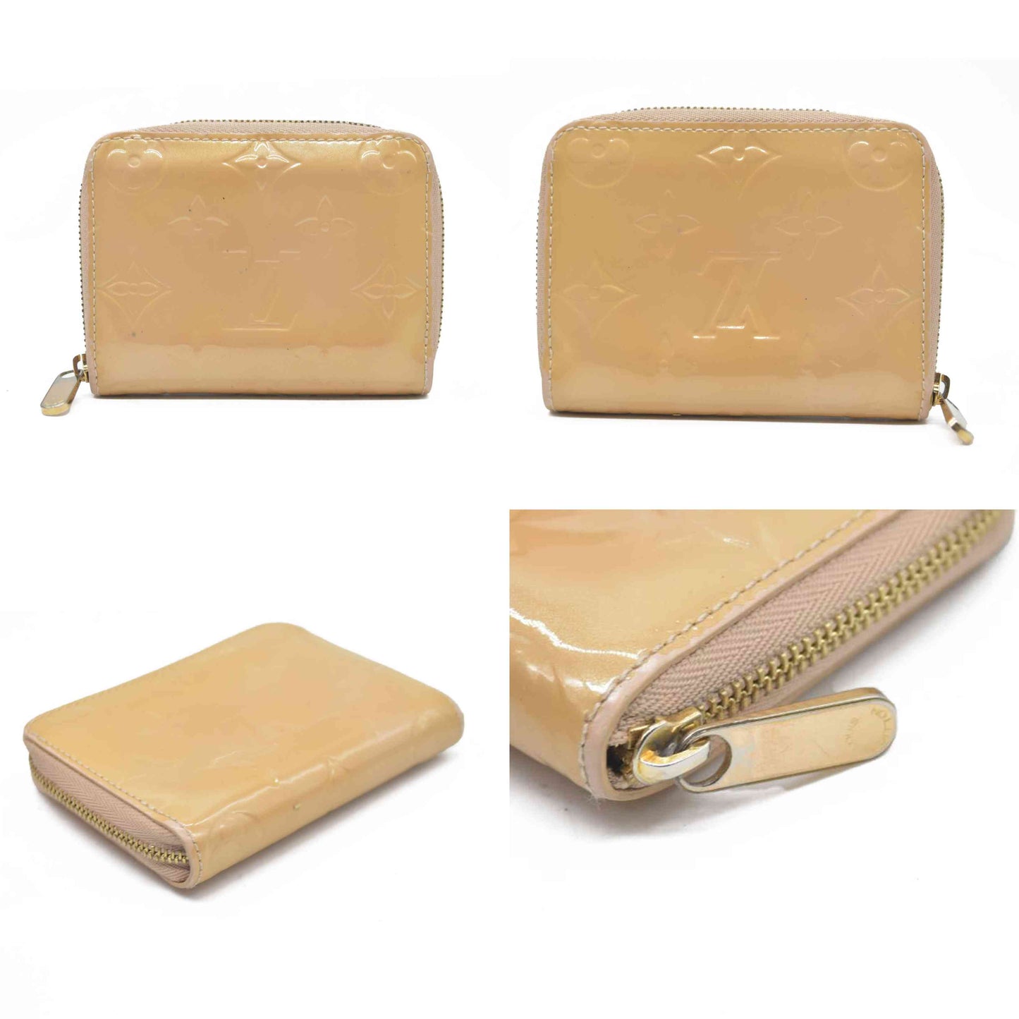 $520 Louis Vuitton Monogram Vernis Zippy Zip Around Wallet Coin Purse TH4089